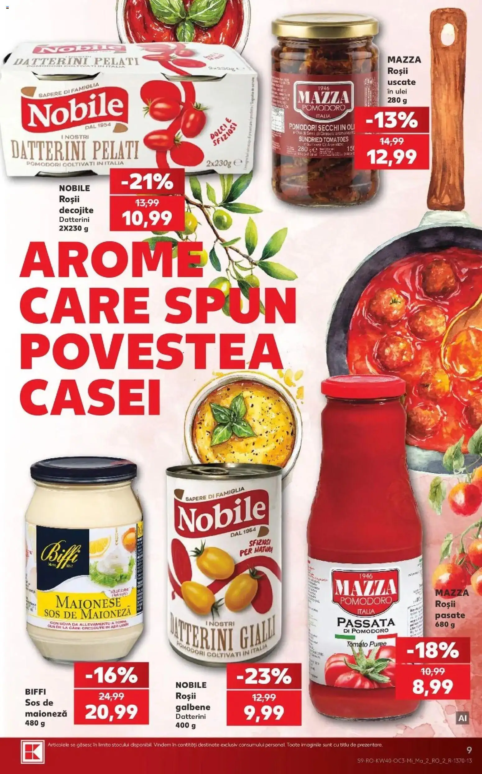 Noul catalog Kaufland – valabil de la 30.09.2026 | Pagină: 9 | Produse: Ulei, Roșii, Maioneză, Sos
