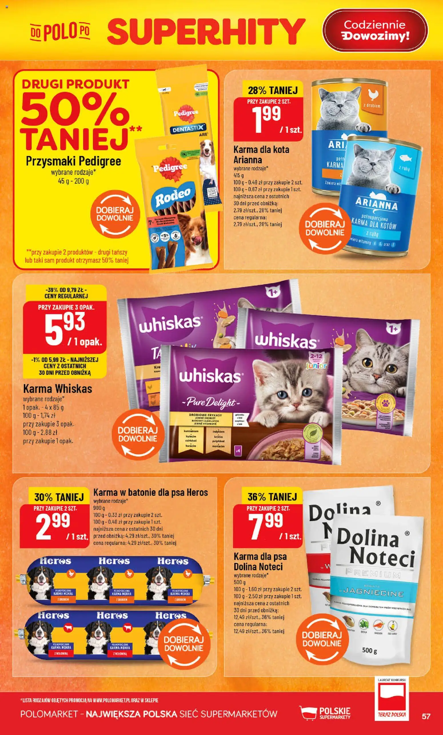 POLOmarket gazetka od 19.08.2026 | Strona: 57 | Produkty: Pedigree, Karma dla psa, Wołowina, Dolina noteci