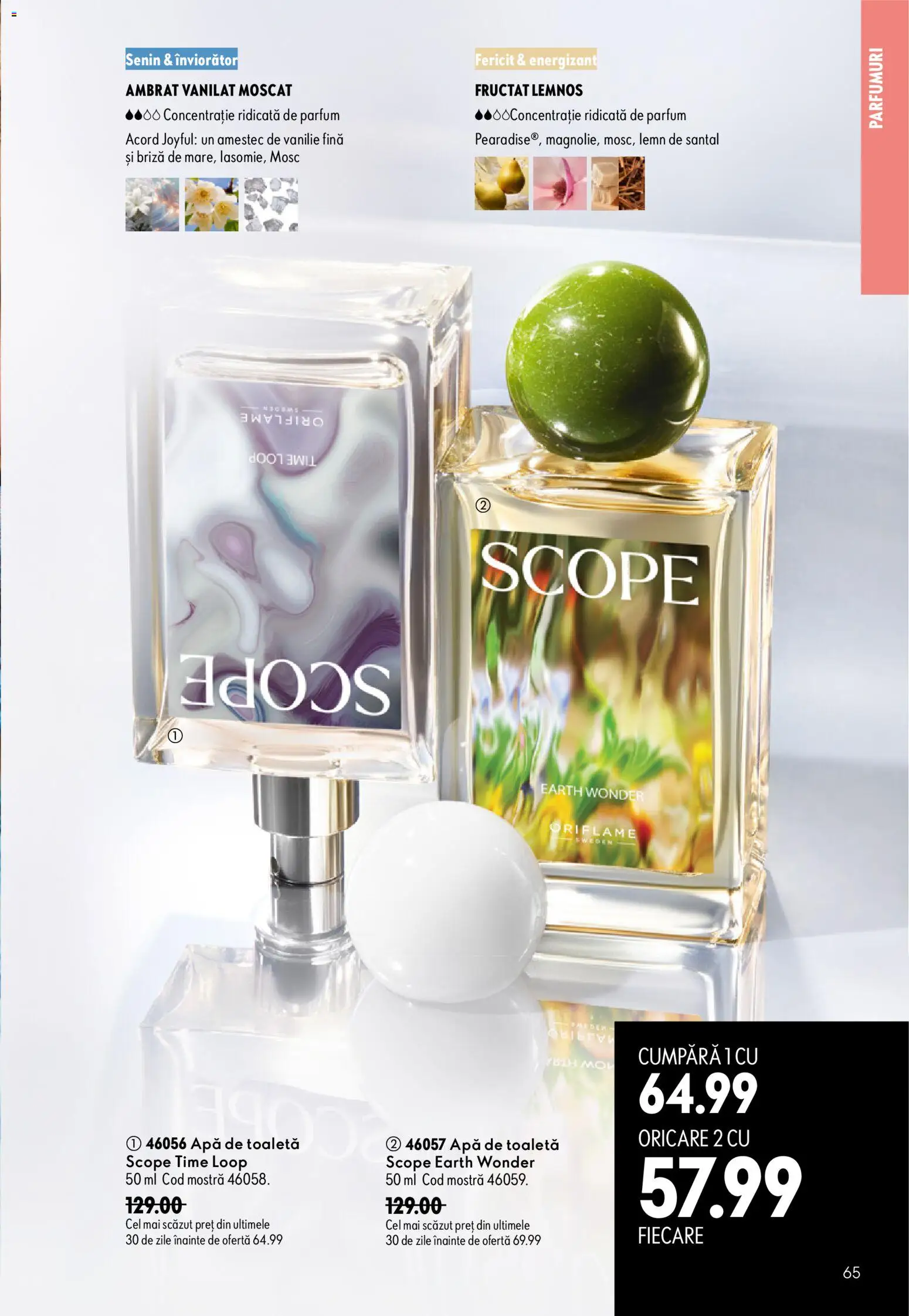Noul catalog Oriflame – valabil de la 29.07.2026 | Pagină: 65 | Produse: Toaletă, Parfum, Apă de toaletă, Apă