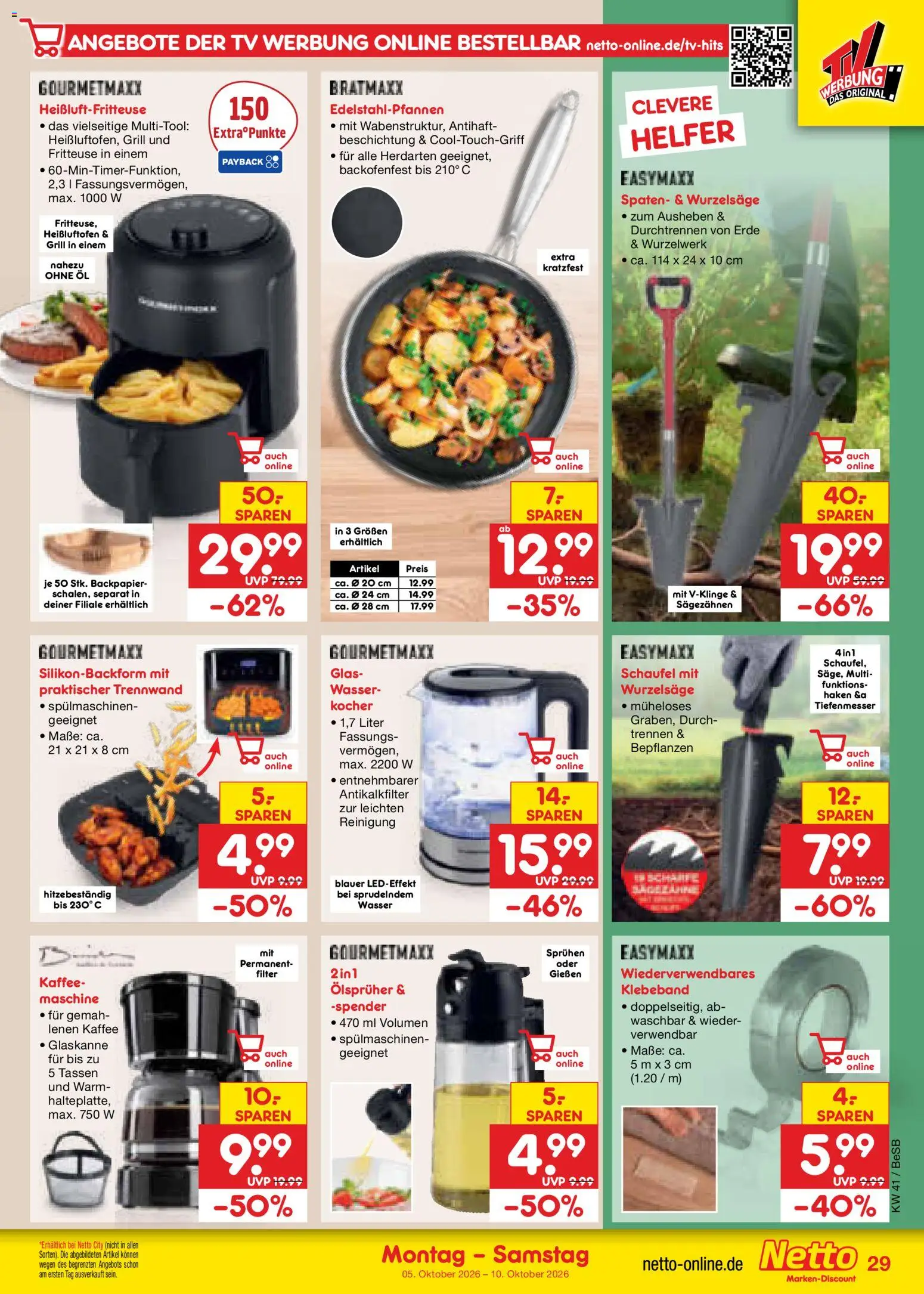 Netto Marken-Discount Prospekt – gültig ab 05.10.2026 | Seite: 35 | Produkte: Grill, Kaffee, Fritteuse, TV