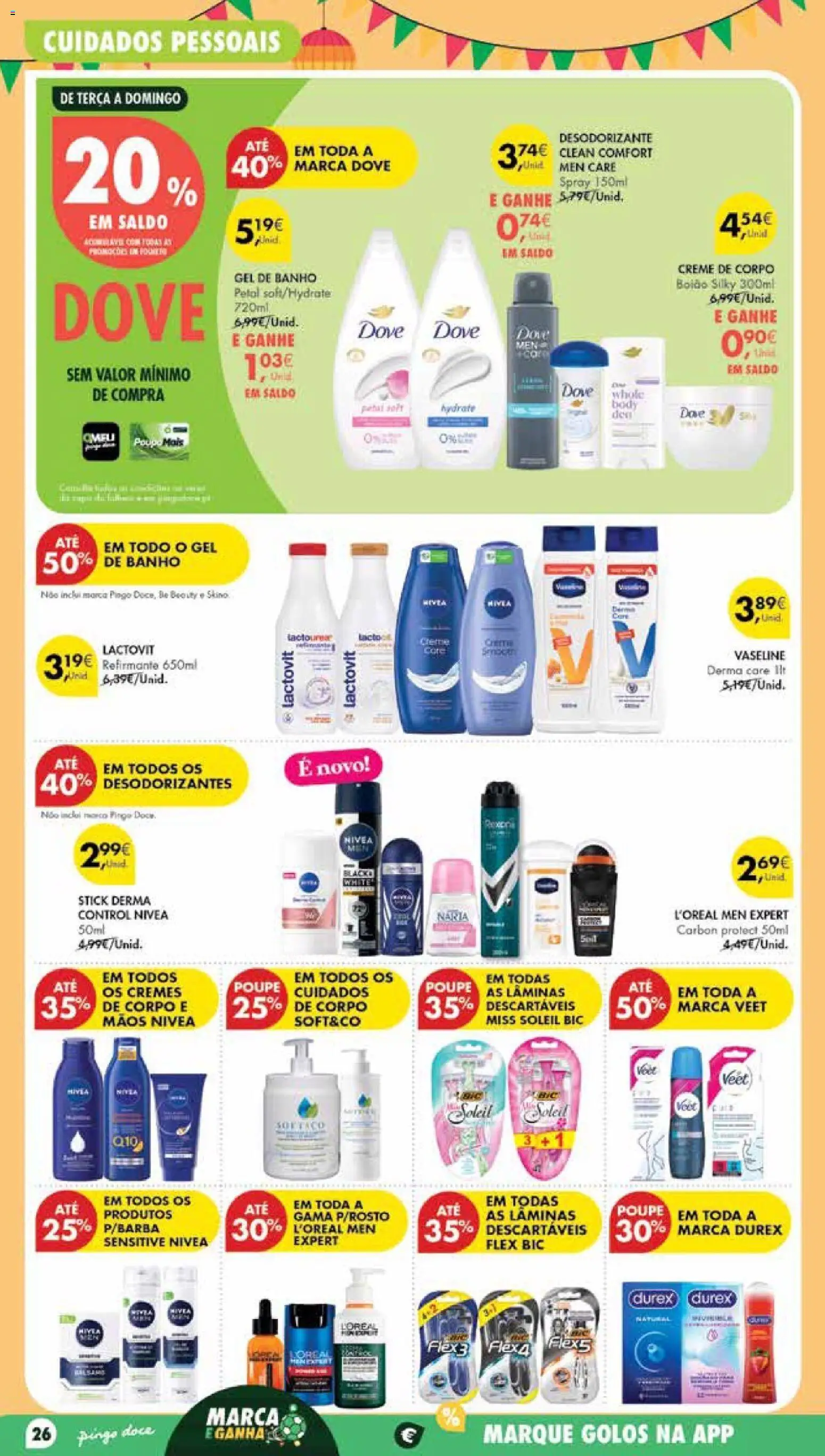 Pingo Doce Poupe Esta Semana Madeira │ válido de 23/06/2026 | Página: 26 | Produtos: Creme de corpo, Gel de banho, Desodorizante, Creme
