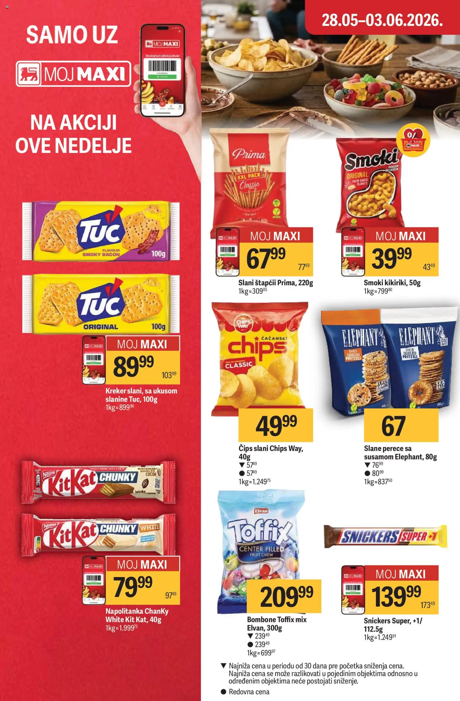 Maxi katalog - važi od 28.05.2026 | Strana: 26 | Proizvode: Bombone, Čips, Smoki