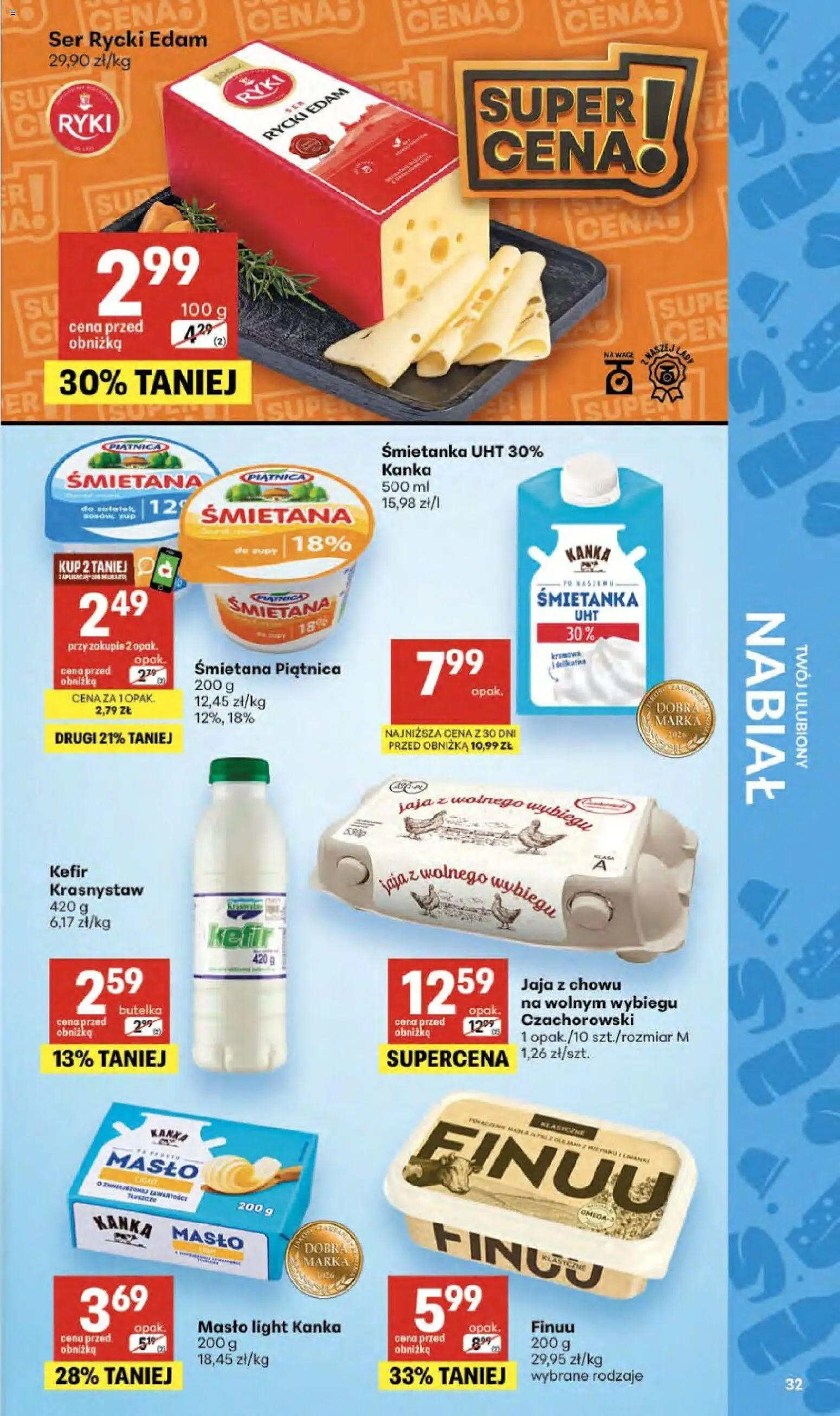 Delikatesy Centrum gazetka od 03.06.2026 | Strona: 32 | Produkty: Masło, Ser, Śmietana, Jaja