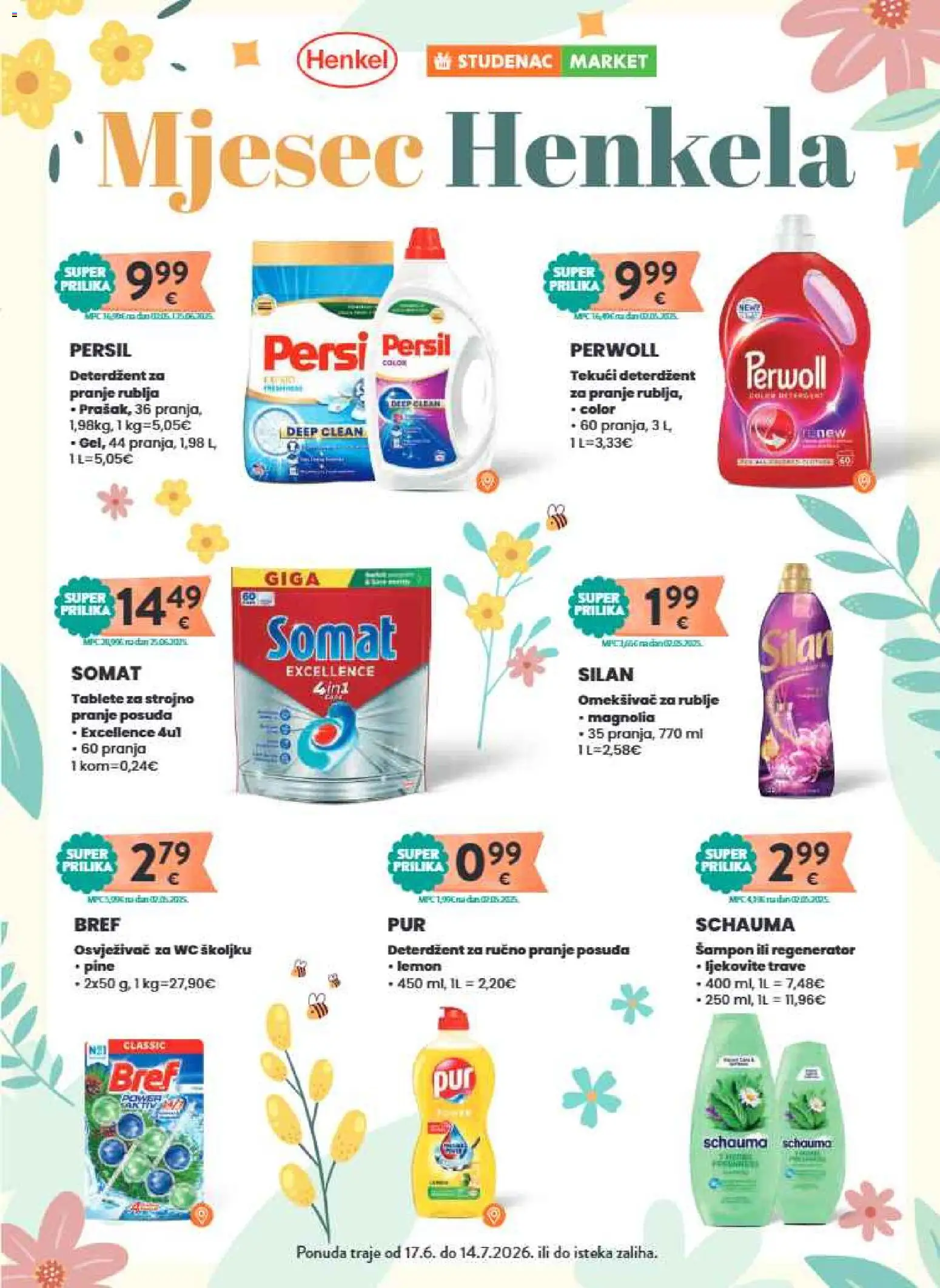 Studenac katalog | vrijedi od 01.07.2026 | Stranica: 41 | Proizvodi: Šampon, Regenerator, Deterdžent, Perwoll