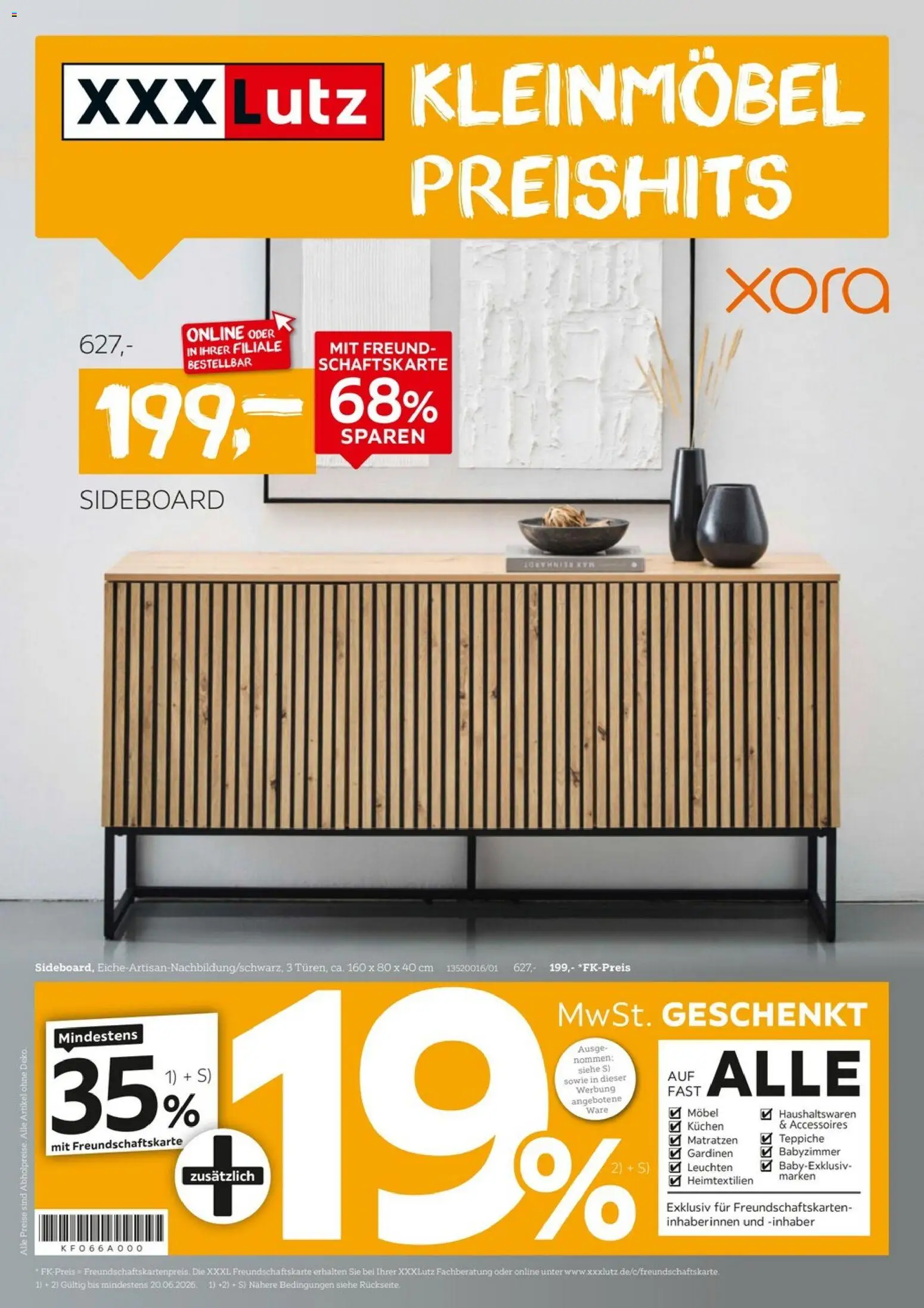 XXXLutz Kleinmöbel Preishits – gültig ab 06.06.2026 | Seite: 1 | Produkte: Sideboard, Kuchen