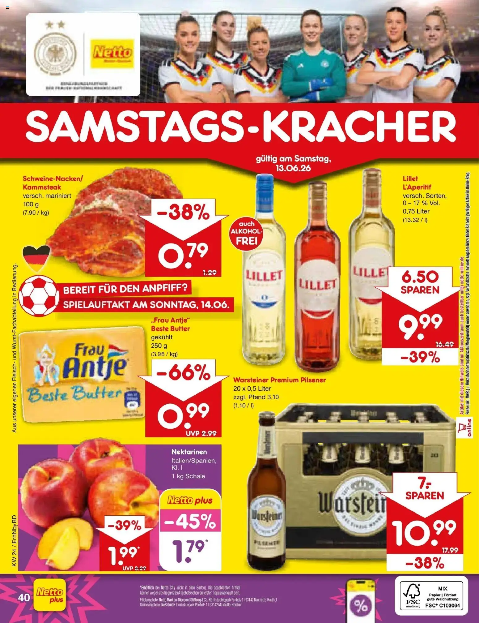 Netto Marken-Discount Prospekt Ergolding – gültig ab 08.06.2026 | Seite: 58 | Produkte: Butter, Nektarinen, Warsteiner, Fleisch