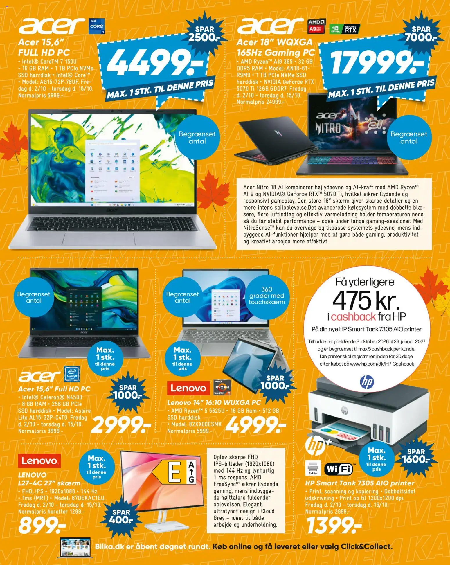 Bilka tilbudsavis – gyldig fra 02/10/2026 | Side: 20 | Produkter: Skærm, Printer, Gaming PC, SSD