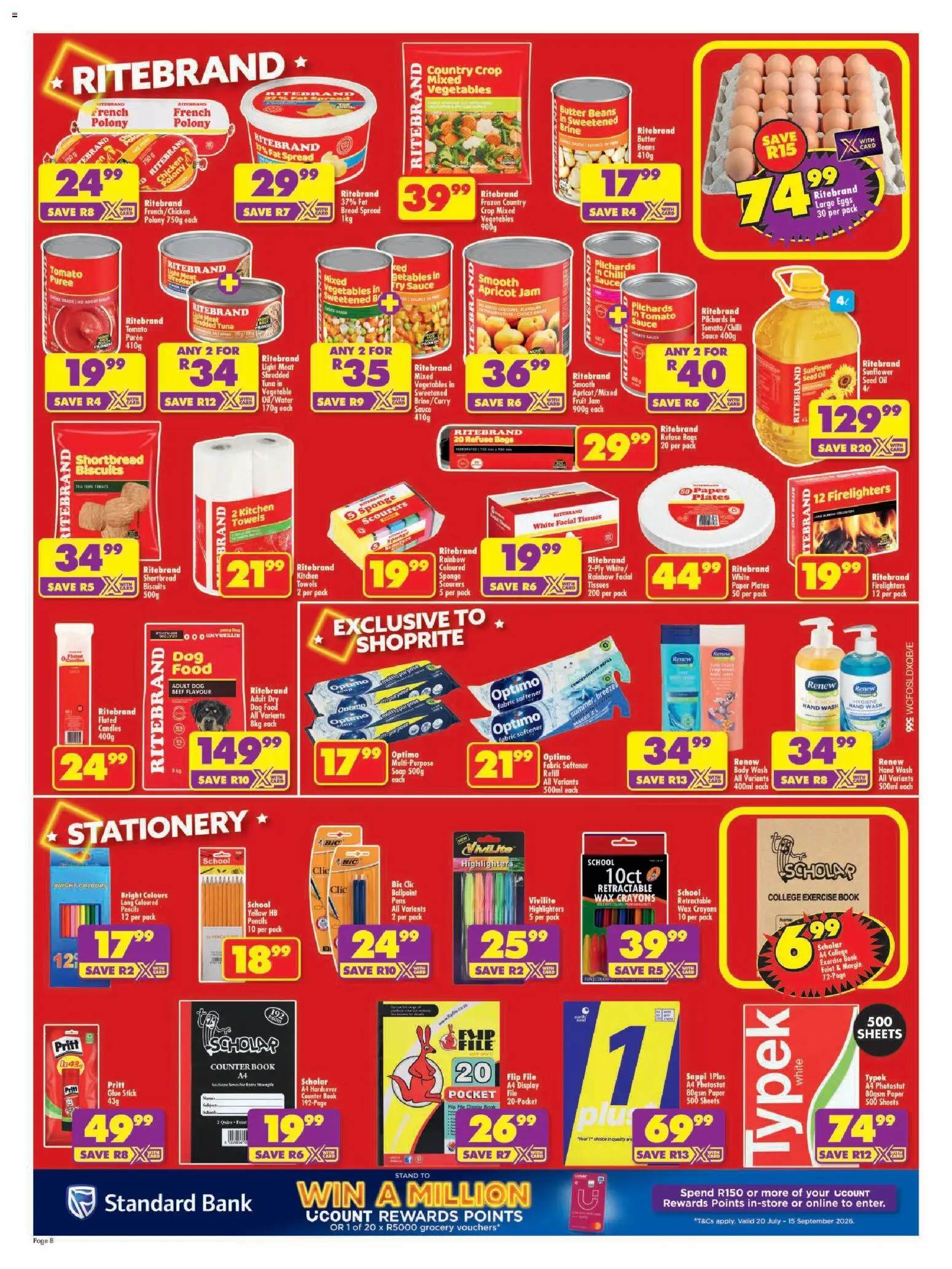 New Shoprite catalogue – valid from 20/07/2026 | Page: 8 | Products: Biscuits, Beef, Paper, Dog food