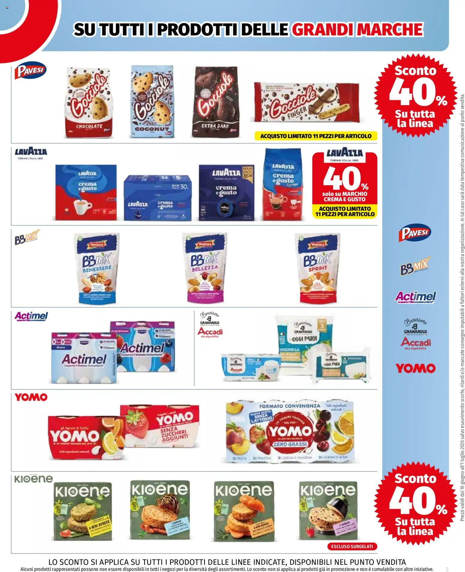 Volantino COOP del 18.06.2026 | Pagina: 5 | Prodotti: Crema, Yogurt, Mozzarella, Lavazza