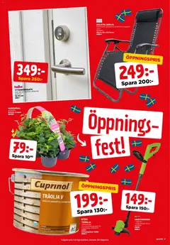 Jem & Fix erbjudanden - Förhandsvisning av reklamblad från butik Jem & Fix aktuell från 05.05.2026 | Sida: 13 | Produkter: Grästrimmer, Solstol, Träolja
