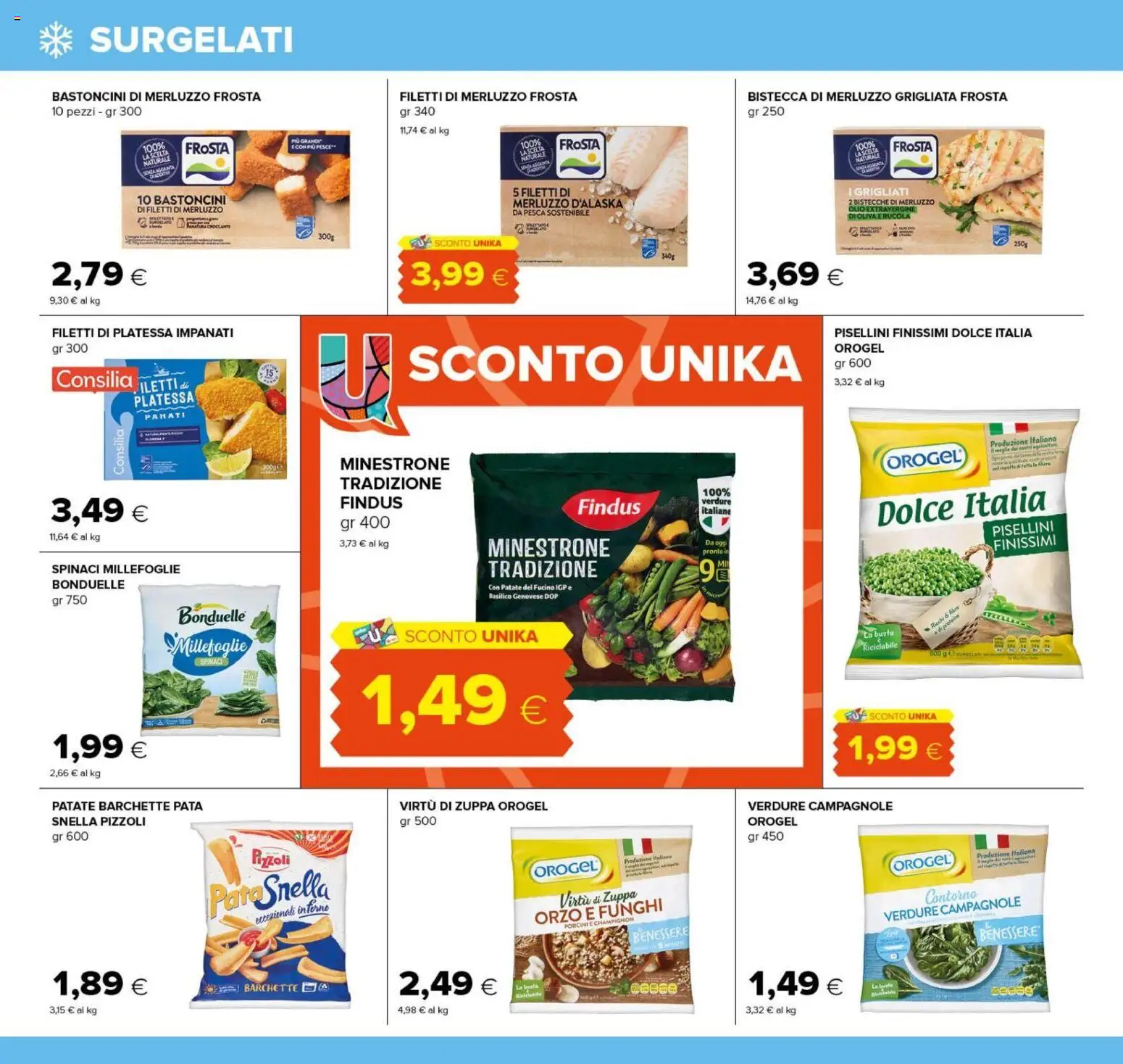 Volantino Oasi del 22/10/2026 | Pagina: 16 | Prodotti: Merluzzo d’Alaska, Rucola, Olio, Funghi