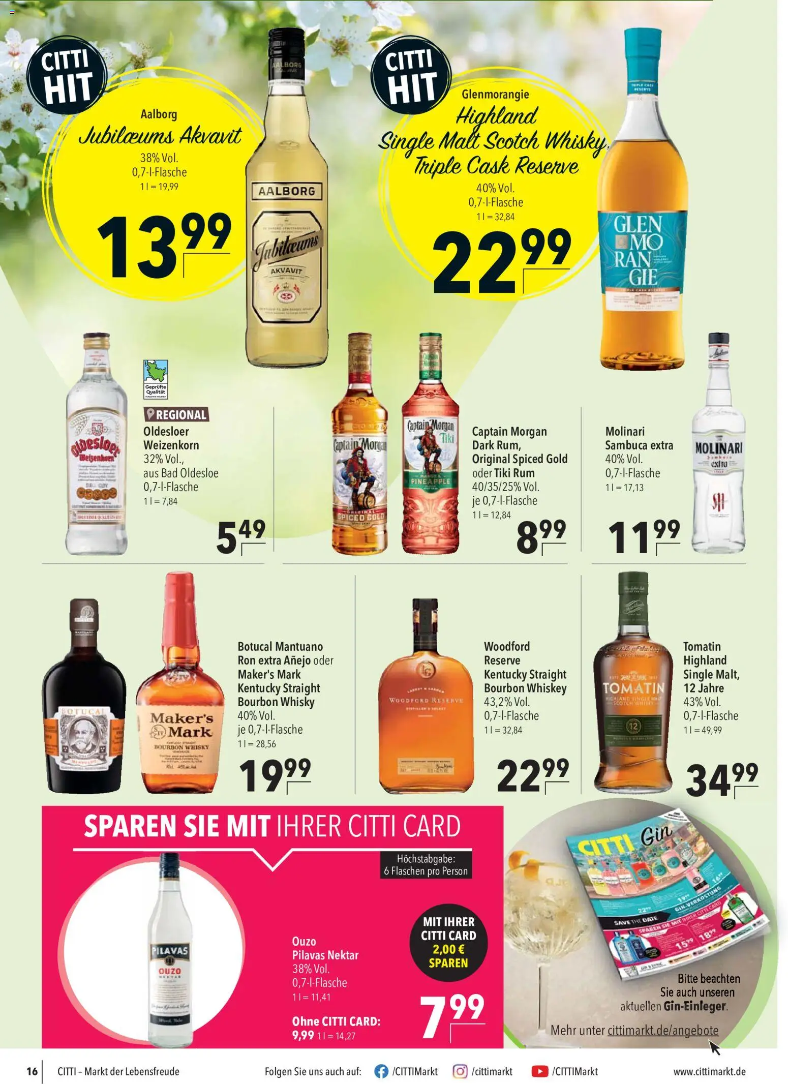 CITTI Markt Prospekt 	 – gültig ab 13.05.2026 | Seite: 16 | Produkte: Rum, Bad, Captain morgan, Bourbon