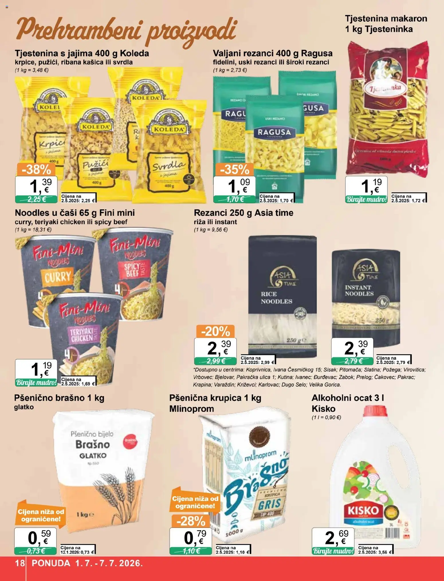 KTC katalog | vrijedi od 01.07.2026 | Stranica: 18 | Proizvodi: Alkoholni ocat, Riža, Brašno, Curry