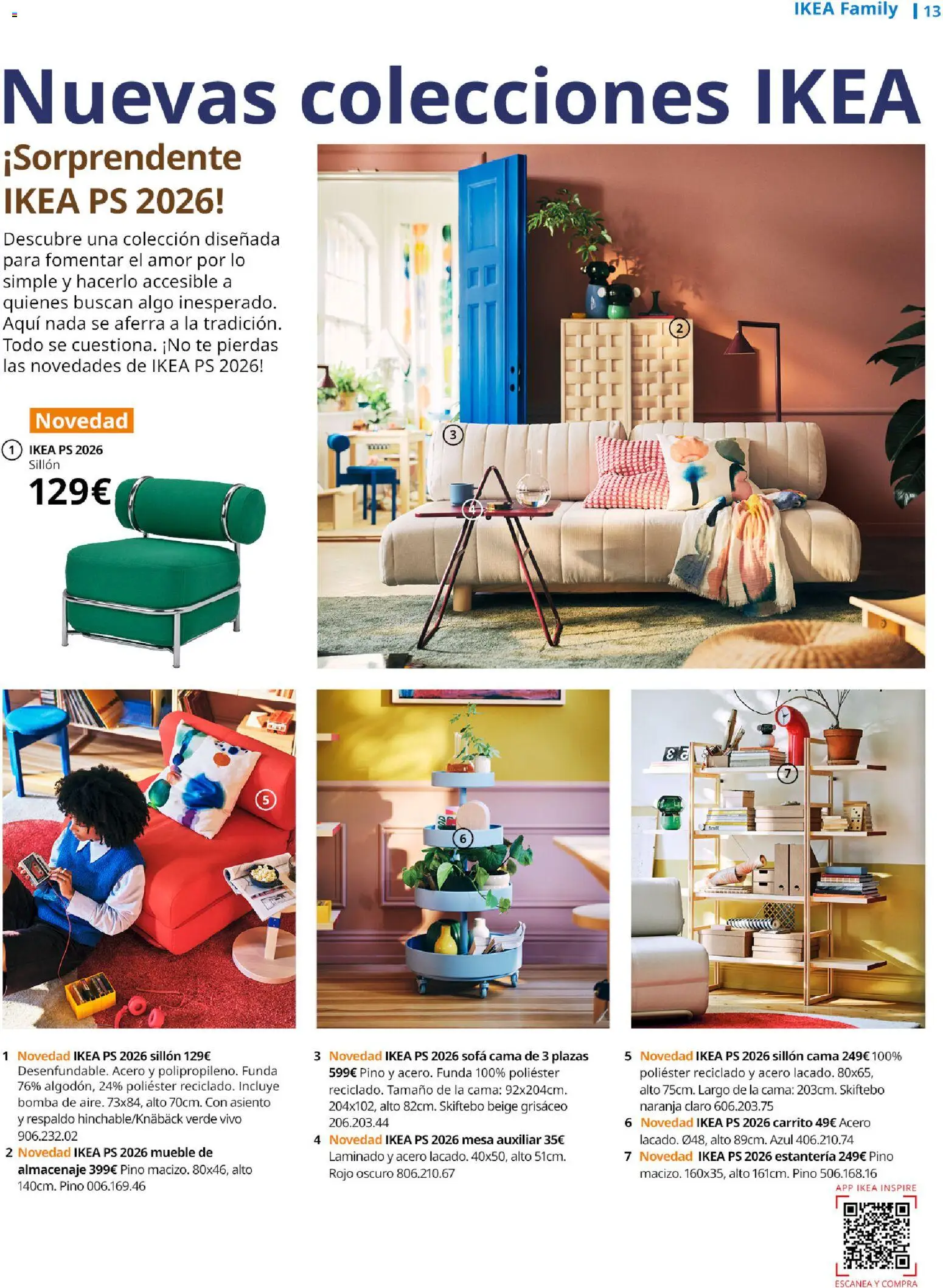 IKEA - IKEA Family Magazine │ válido desde el 01/07/2026 | Página: 13 | Productos: Sofá cama, Sofá, Sillón, Mesa