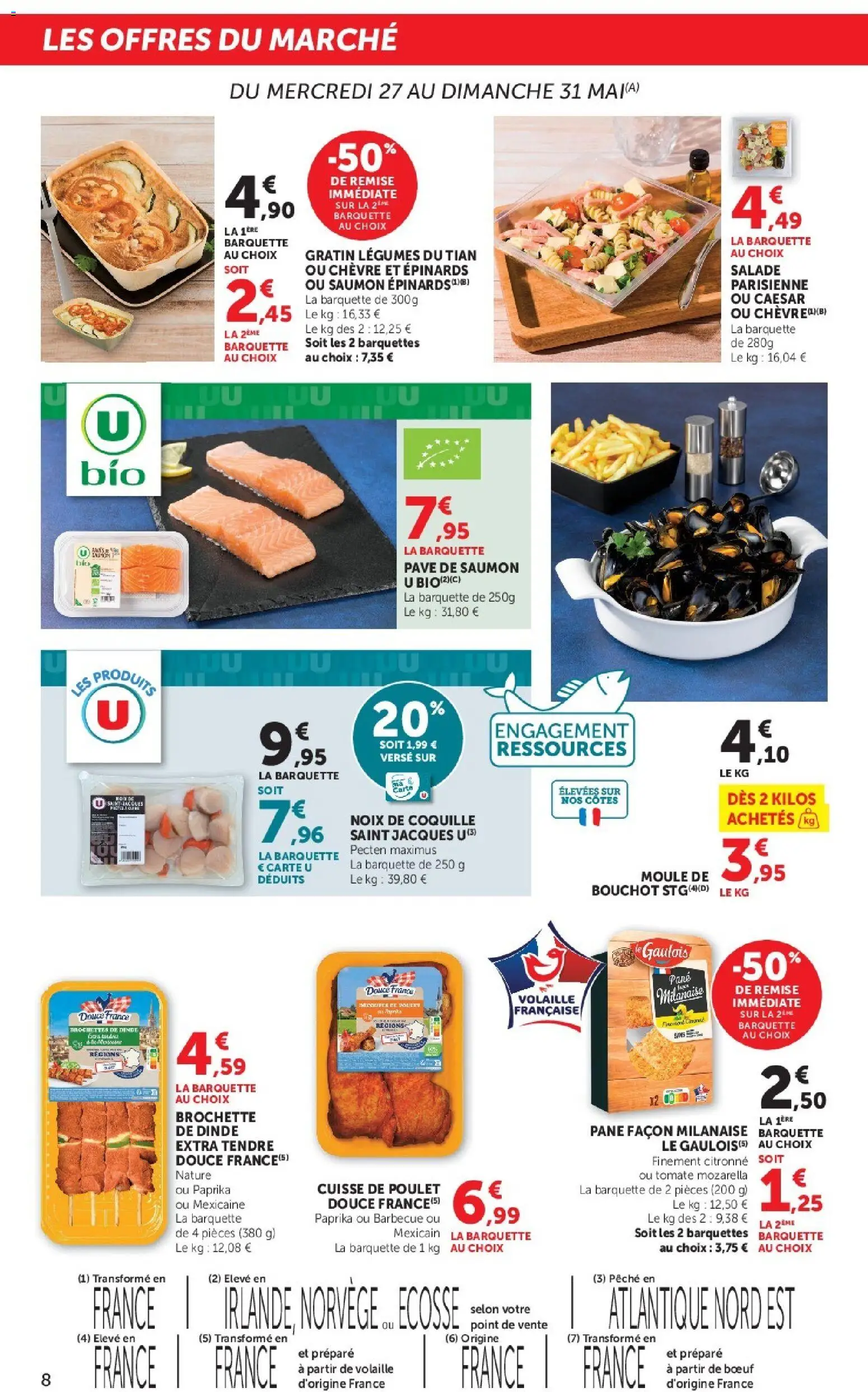 {H1} | Page: 8 | Produits: Pavé de saumon, Paprika, Volaille, Cuisse de poulet