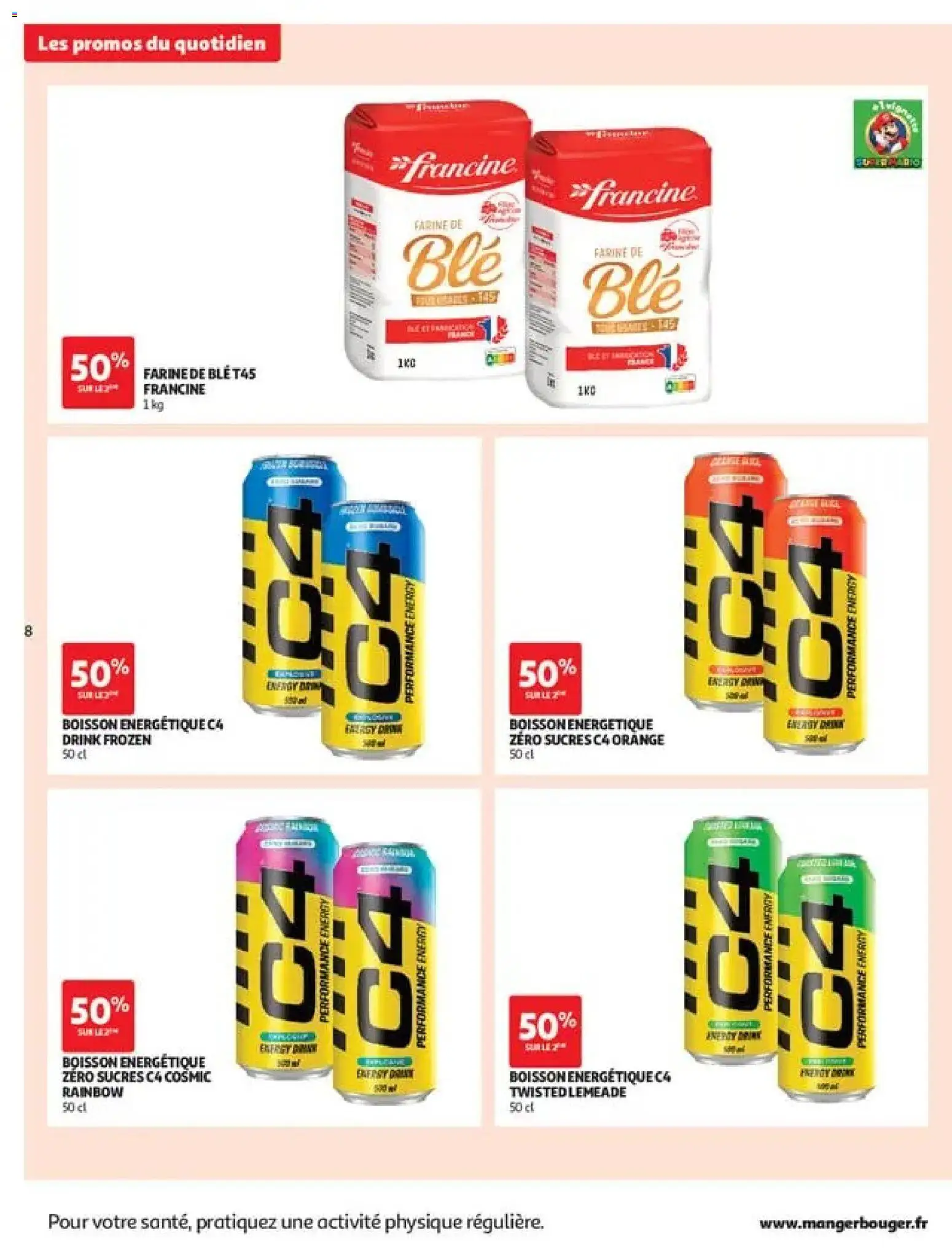 {H1} | Page: 8 | Produits: Farine de ble, Orange, Farine, Boisson énergétique
