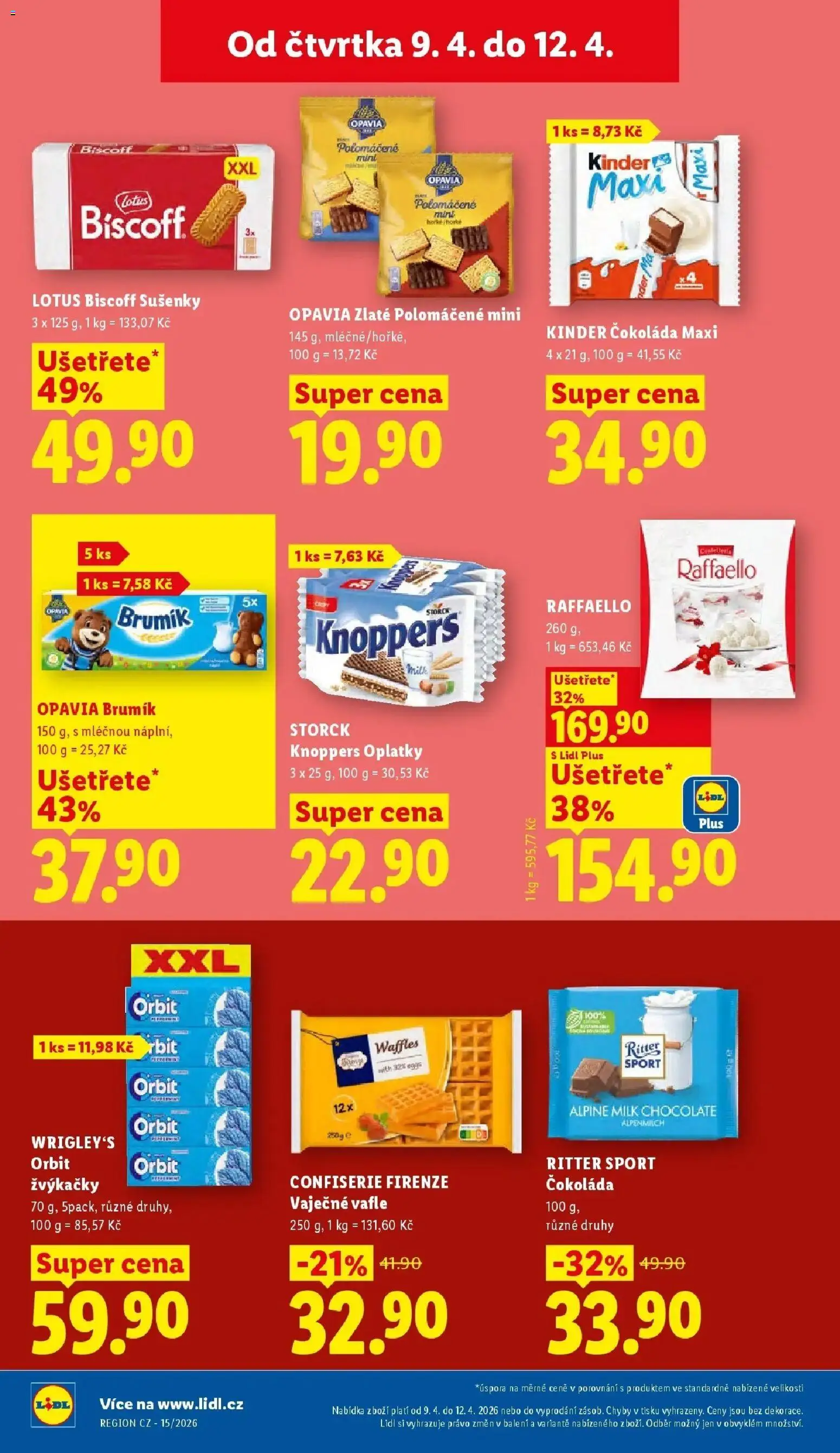 Lidl aktuální leták od 09.04.2026 | Strana: 24 | Produkty: Ritter Sport, Kinder, Lotus, Milk chocolate