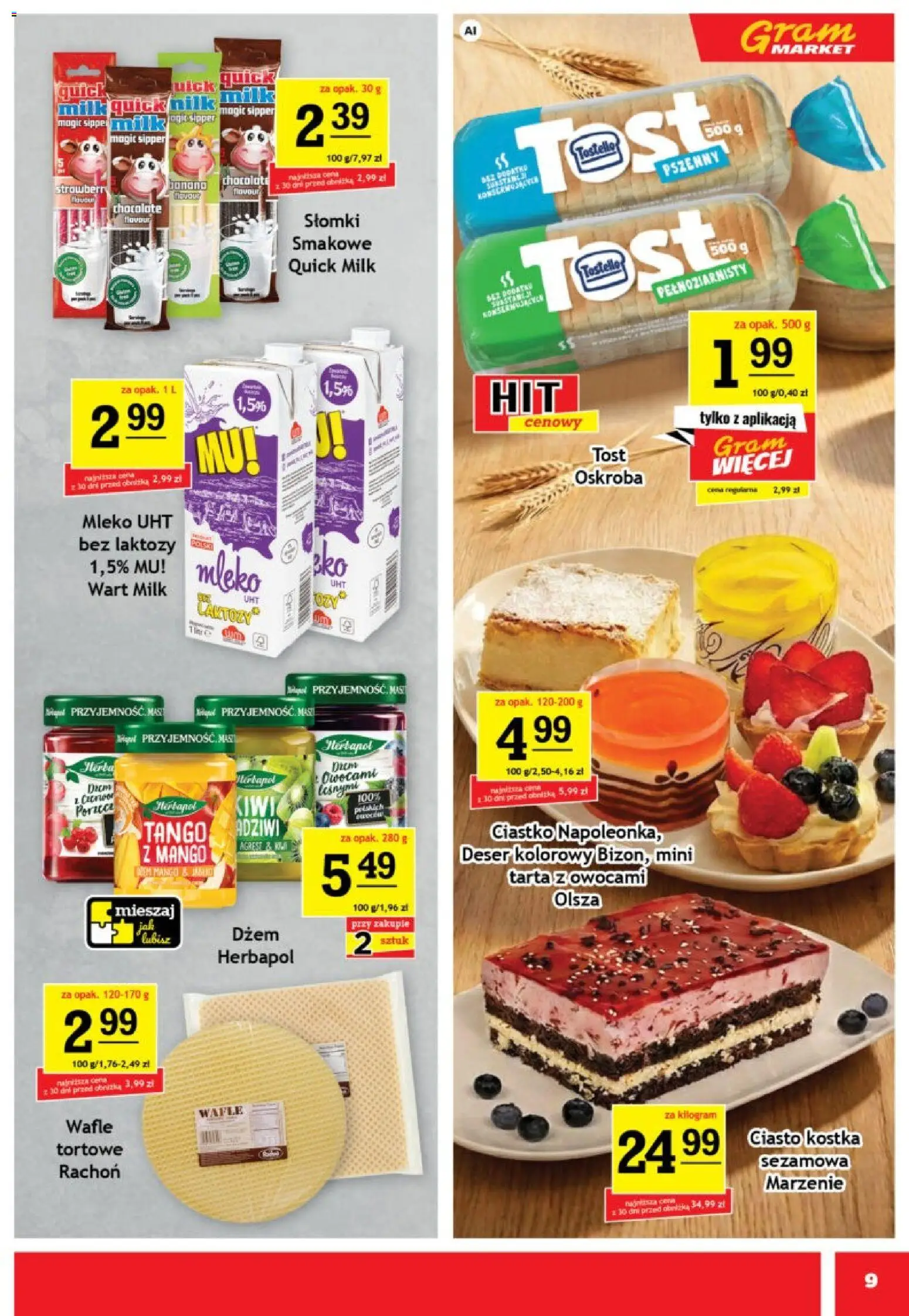 Gram Market gazetka od 19.08.2026 | Strona: 9 | Produkty: Mango, Wafle, Dżem, Mleko