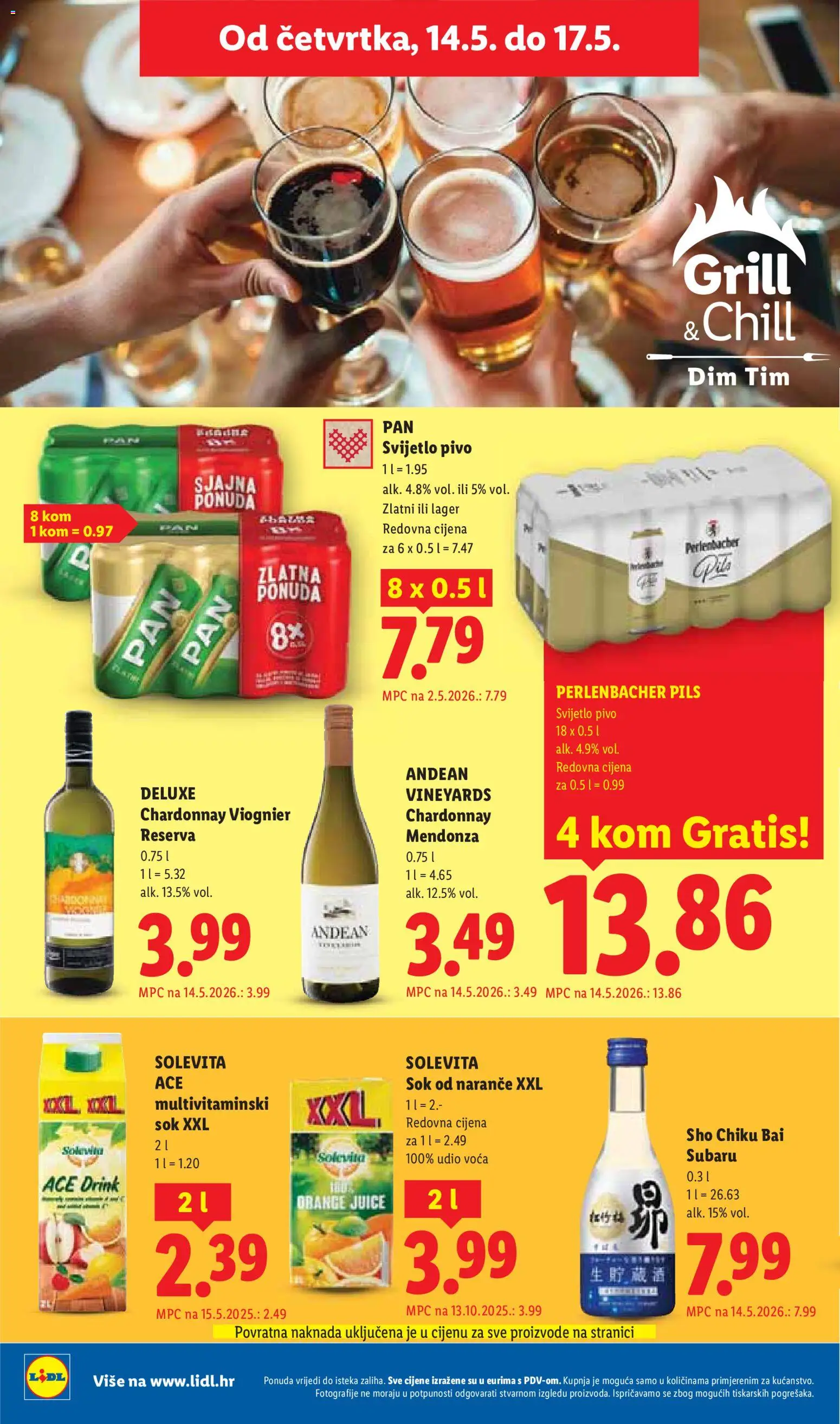 Lidl katalog | vrijedi od 11.05.2026 | Stranica: 56 | Proizvodi: Sok, Pivo, Naranče, Pan