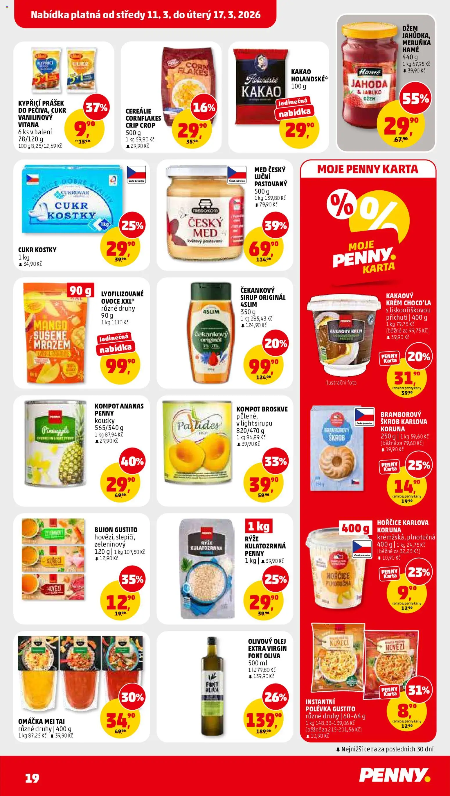 Penny Market leták od 11.03.2026 | Strana: 19 | Produkty: Olivový olej, Džem, Crip Crop, Cereálie