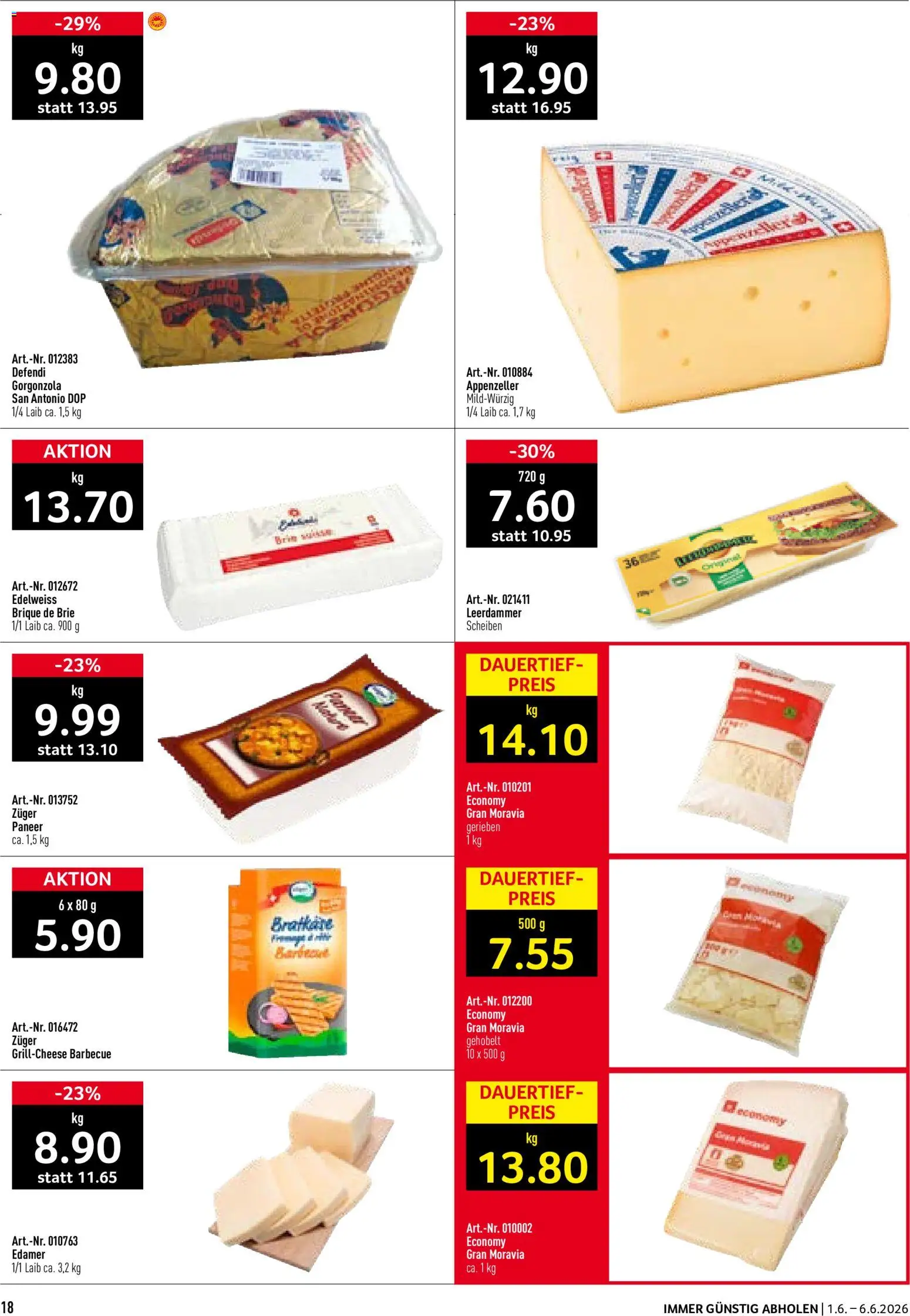 Prodega aktionen – gültig ab 01.06.2026 | Seite: 18 | Produkte: Edamer