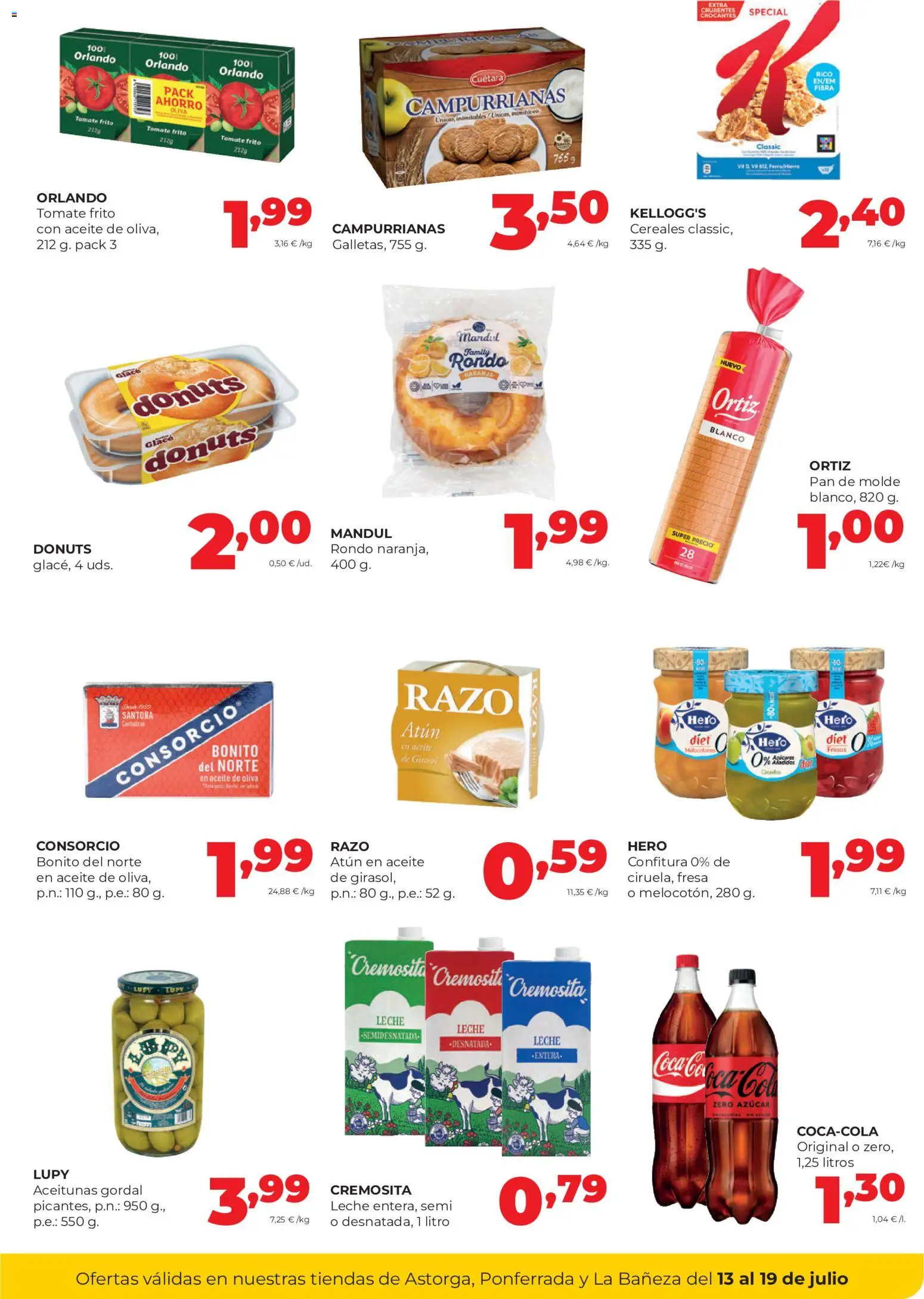 Alimerka Astorga, Ponferrada, La Bañeza │ válido desde el 13/07/2026 | Página: 3 | Productos: Aceite, Pan, Fresas, Donuts