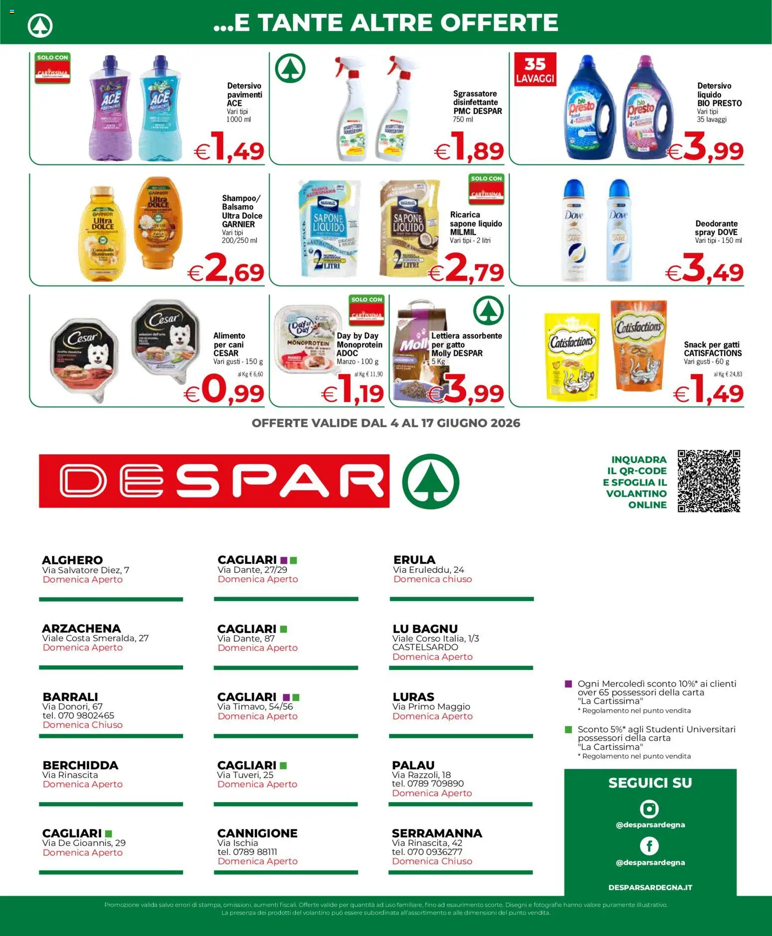 Volantino Despar del 04.06.2026 | Pagina: 4 | Prodotti: Balsamo, Deodorante, Manzo, Sgrassatore