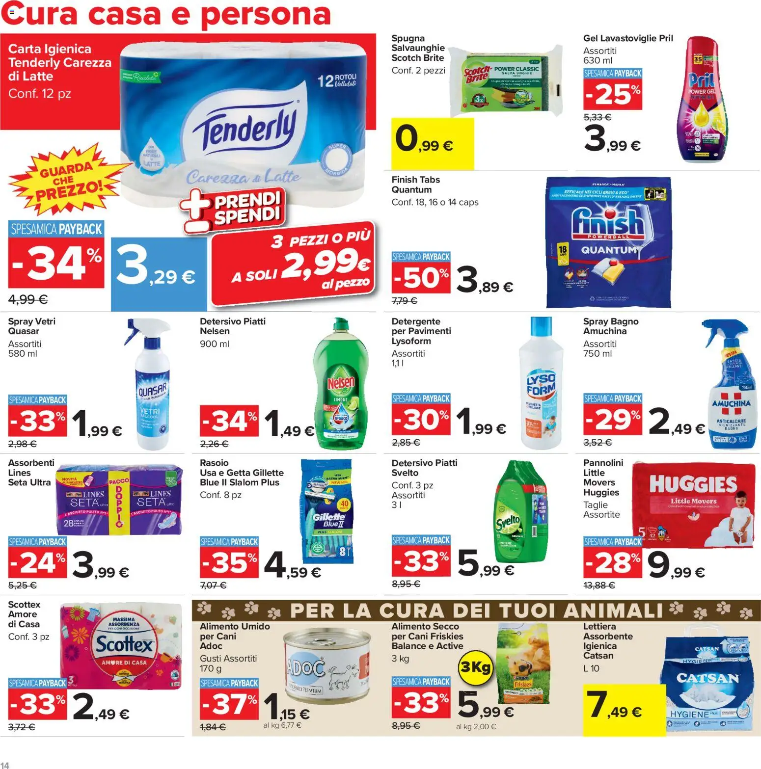 Volantino Carrefour del 23/10/2026 | Pagina: 14 | Prodotti: Rasoio, Detergente, Limone, Lavastoviglie