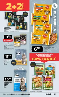 Pogląd oferty "Karma mokra dla psów w saszetkach Pedigree, Karma mokra dla psów w saszetkach Pedigree (różne rodzaje) 4x100 g" - ważna od 24.09.2026 | Strona: 21