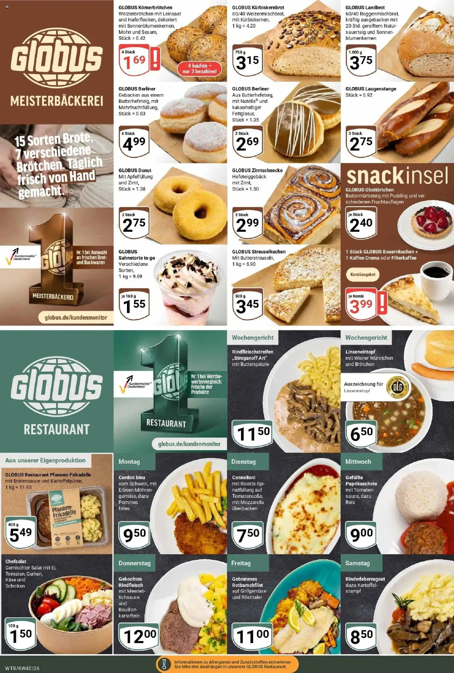 Globus Prospekt Wächtersbach (ab 12.10.2026) » Angebote online | Seite: 8 | Produkte: Wiener wurstchen, Tomaten, Schinken, Salat