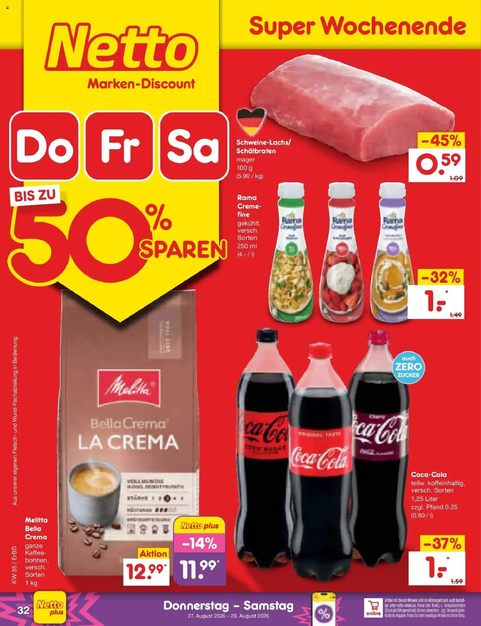 Netto Marken-Discount Prospekt Weimar – gültig ab 24.08.2026 | Seite: 46 | Produkte: Rama, Coca cola, Cola, Creme