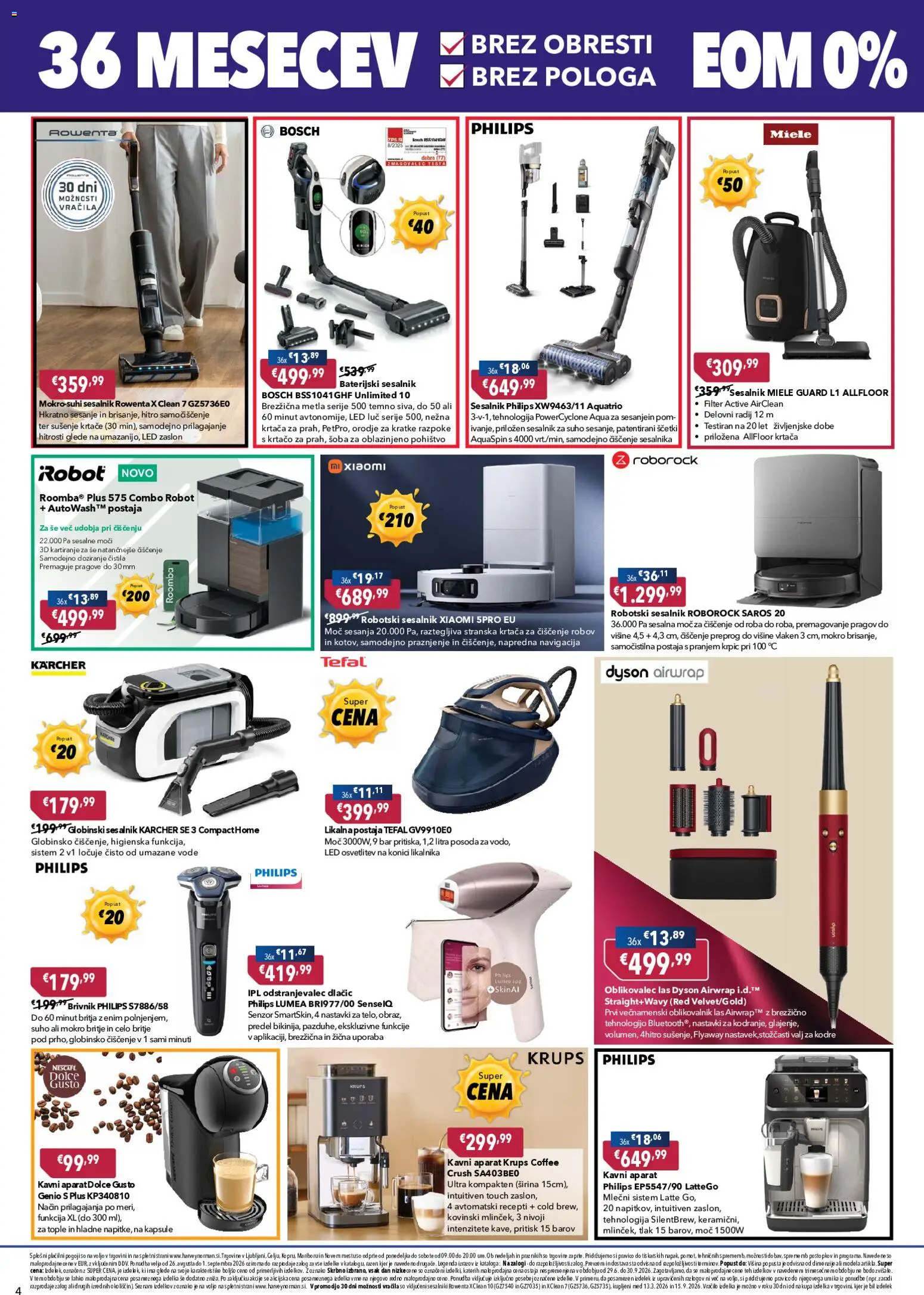 Novi Harvey Norman katalog ponudbe – veljaven od 26.08.2026 | Stran: 4 | Izdelki: Čistila, Robot, Orodje, Brivnik