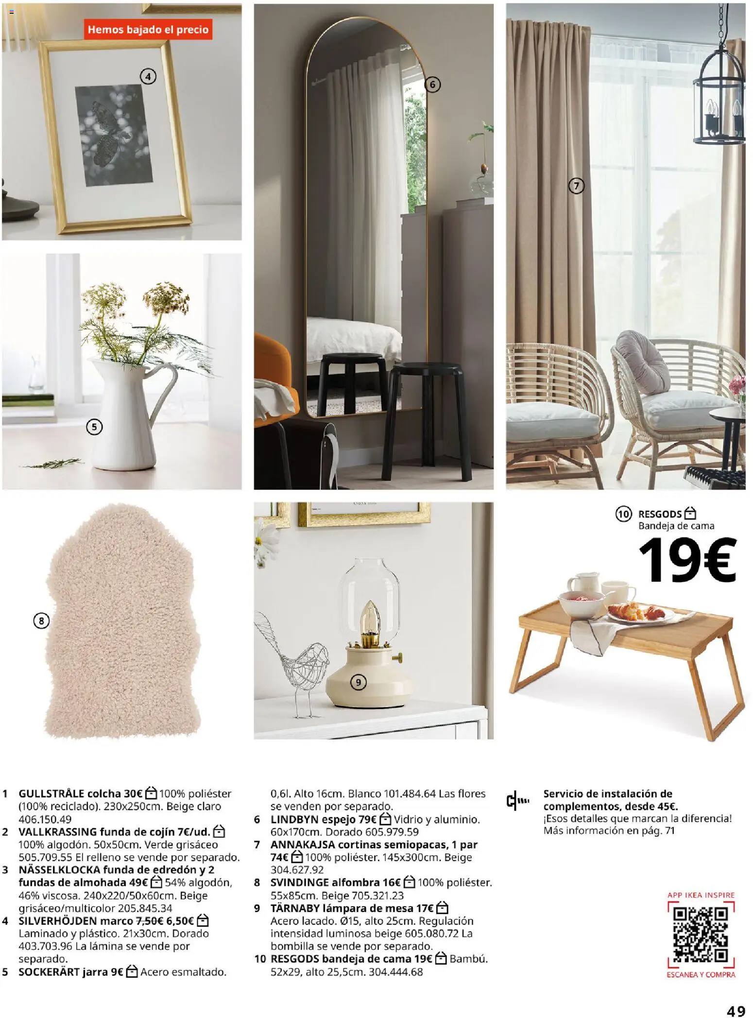 Catálogo IKEA Accesorios y decoración │ válido desde el 01/02/2026 | Página: 49 | Productos: Almohada, Cojín, Colcha, Lámpara