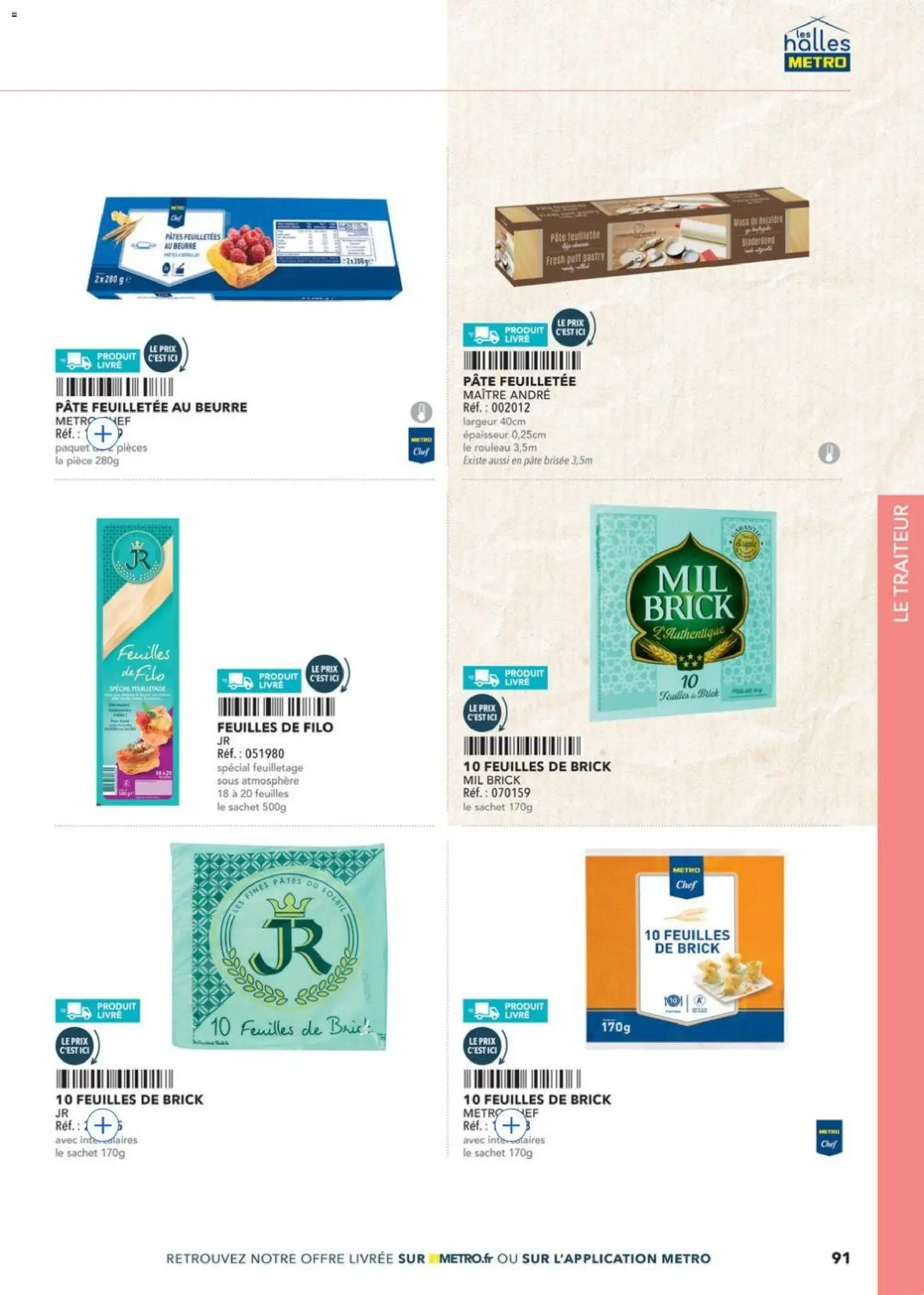 {H1} | Page: 91 | Produits: Pâte feuilletée, Rouleau, Pâtes, Livre