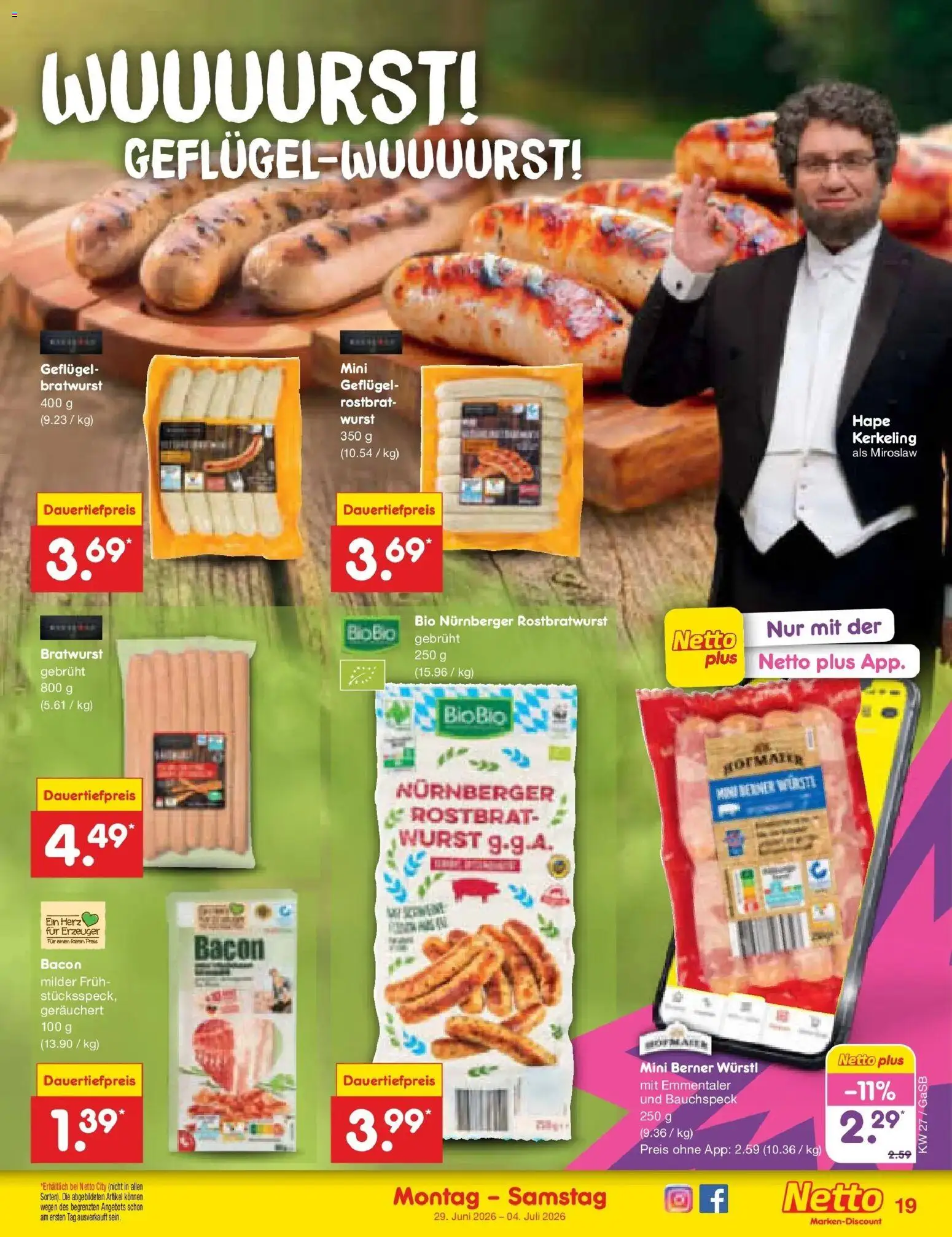 Netto Marken-Discount Prospekt Bremen-Lesum – gültig ab 28.06.2026 | Seite: 27 | Produkte: Würstl, Bratwurst, Wurst