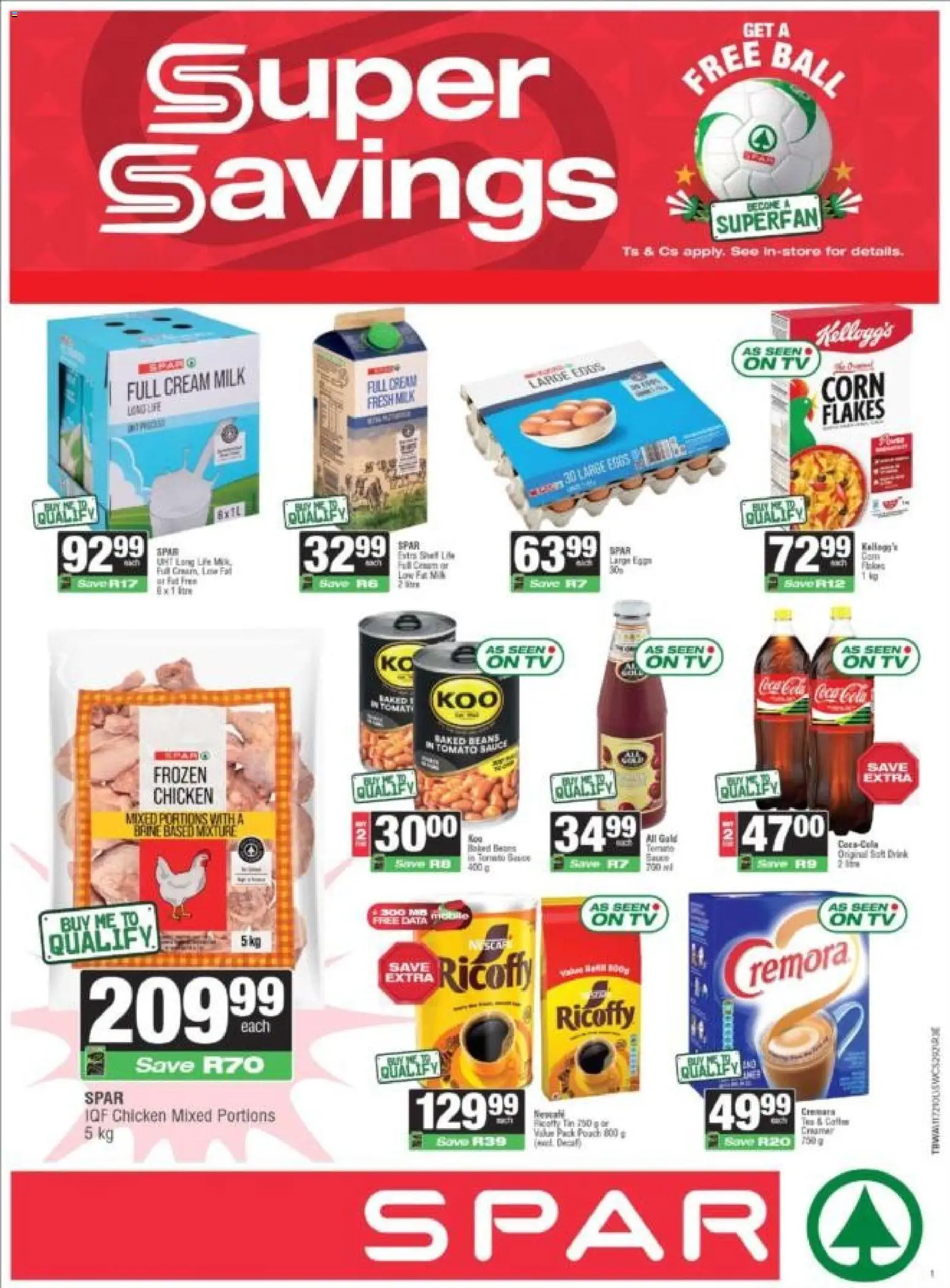 New Spar catalogue – valid from 25.05.2026 | Page: 1 | Products: Milk, Chicken, Cream, Flakes
