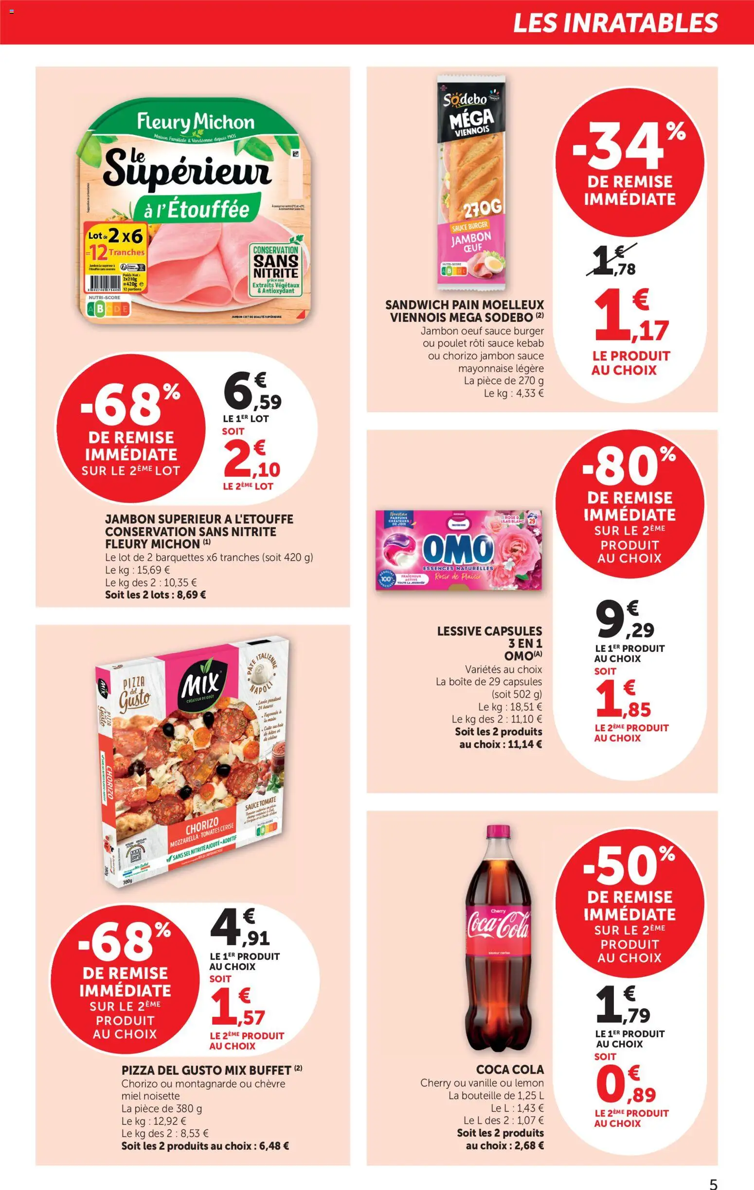 {H1} | Page: 5 | Produits: Chorizo, Buffet, Jambon, Pizza