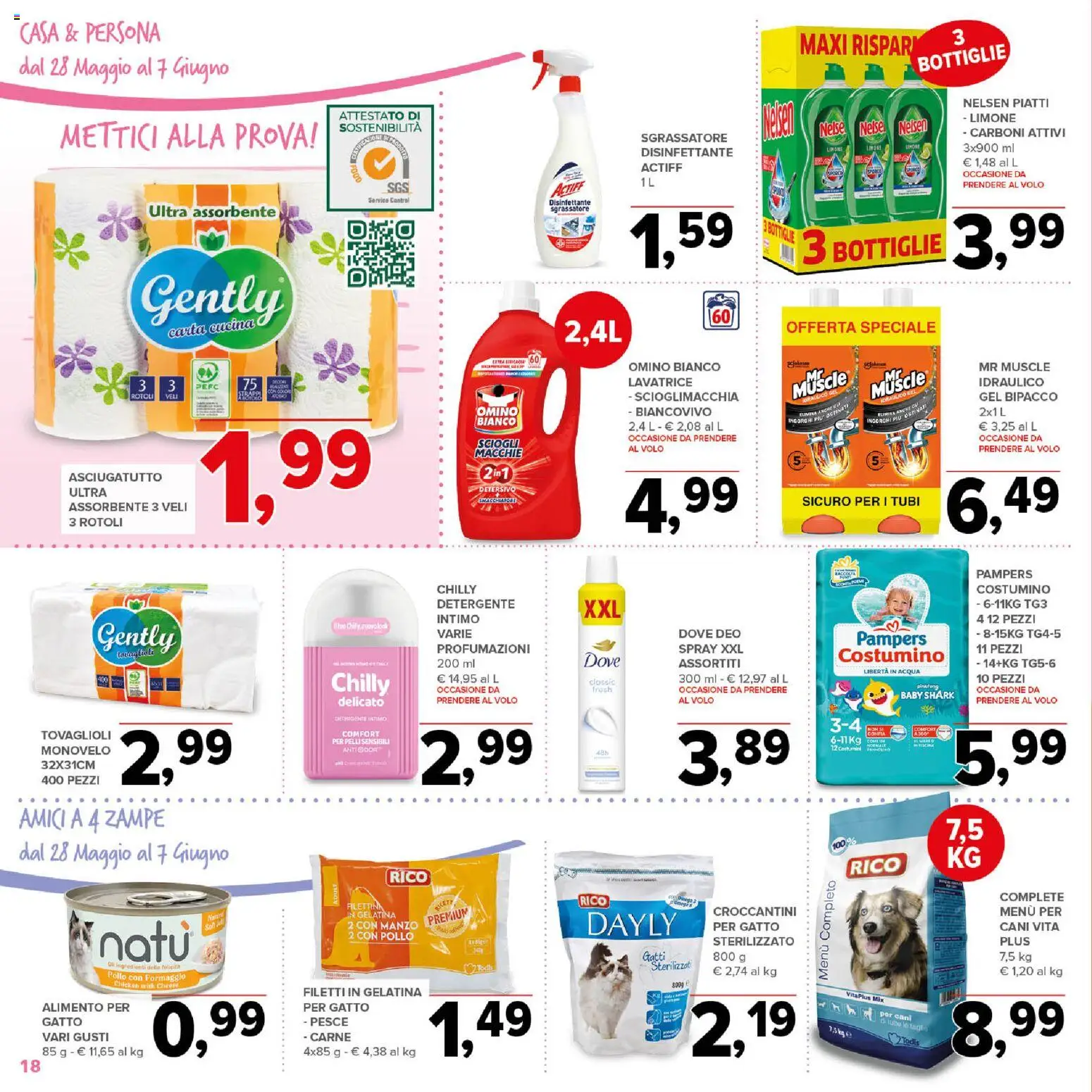 Volantino Todis del 28.05.2026 | Pagina: 18 | Prodotti: Acqua, Formaggio, Limone, Lavatrice