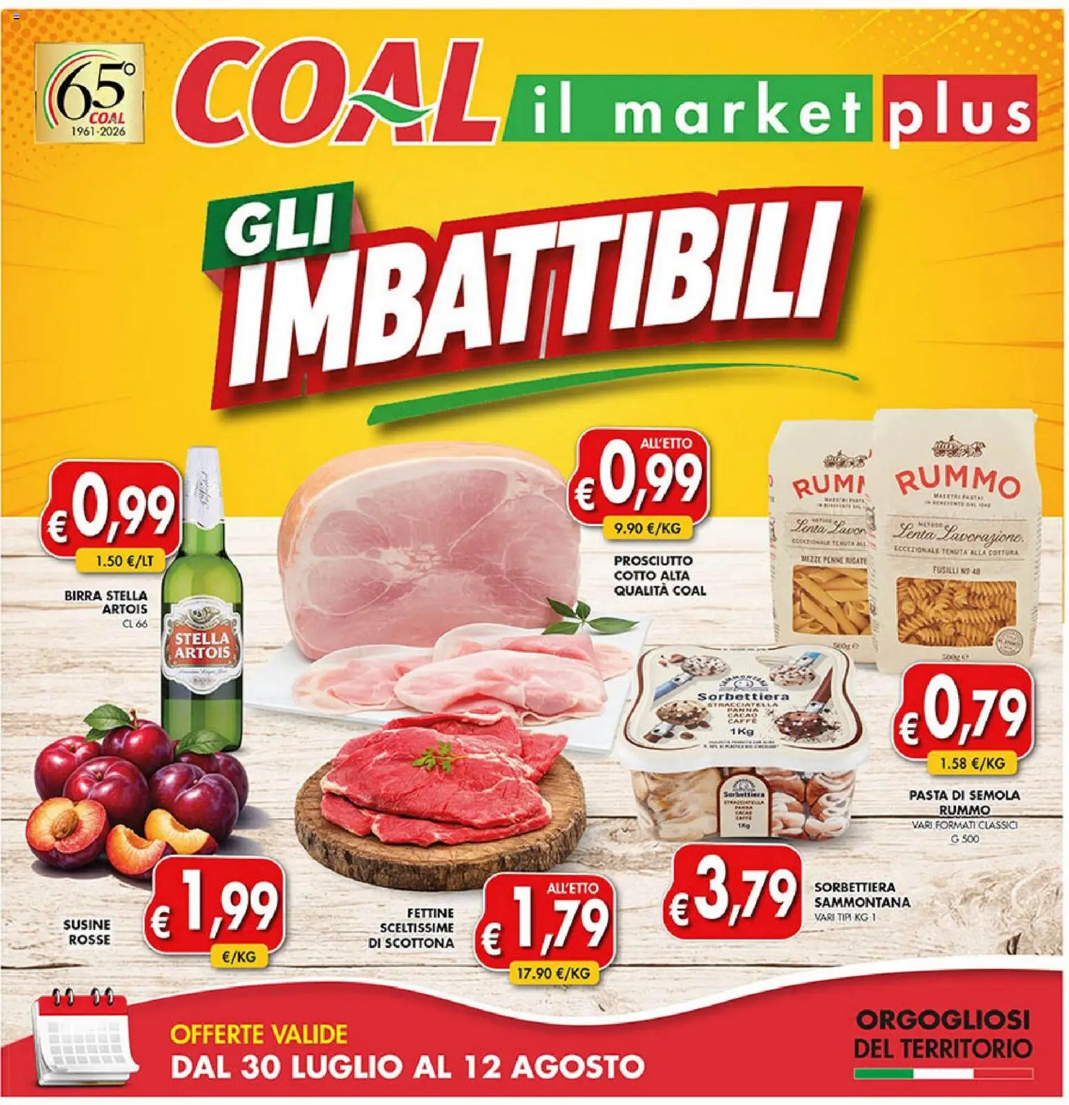 Volantino Coal del 30/07/2026 | Pagina: 1 | Prodotti: Caffè, Birra, Prosciutto, Pasta