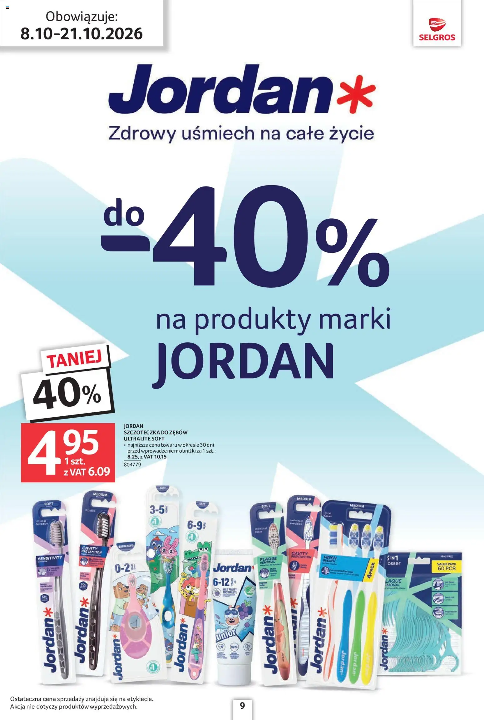 Selgros cash&carry gazetka - Uroda od 08.10.2026 | Strona: 9 | Produkty: Szczoteczka do zębów