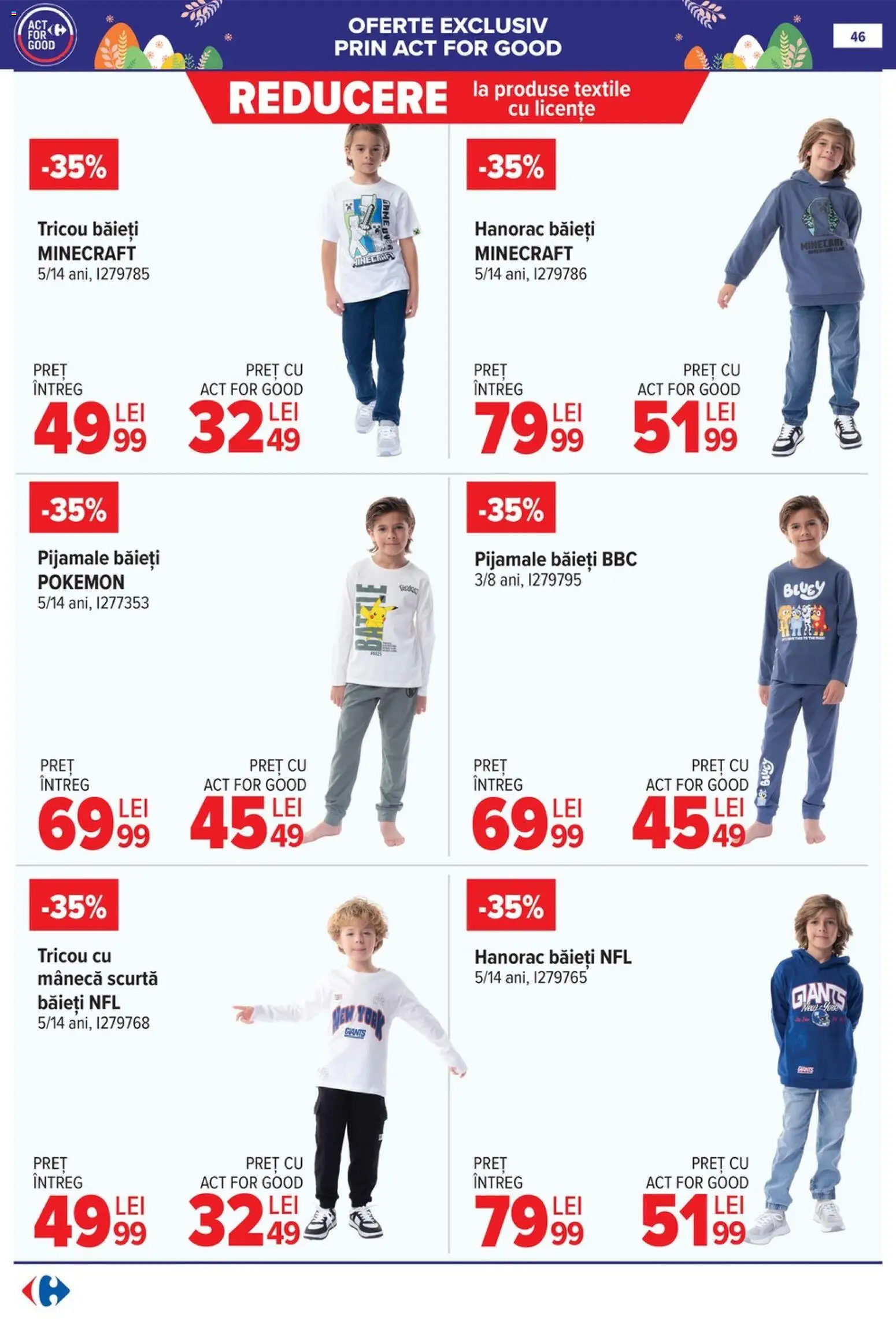 Noul catalog Carrefour – valabil de la 25.03.2026 | Pagină: 49 | Produse: Tricou, Pijamale