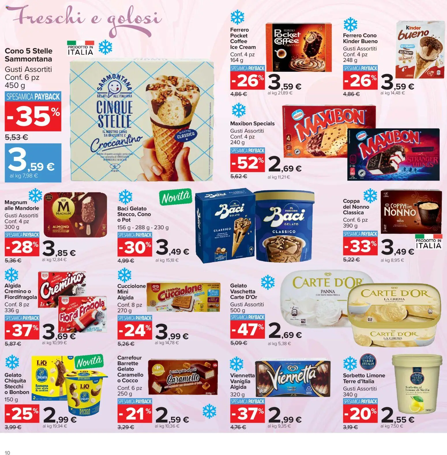 Volantino Carrefour del 19.05.2026 | Pagina: 10 | Prodotti: Crema, Banane, Gelato, Limone