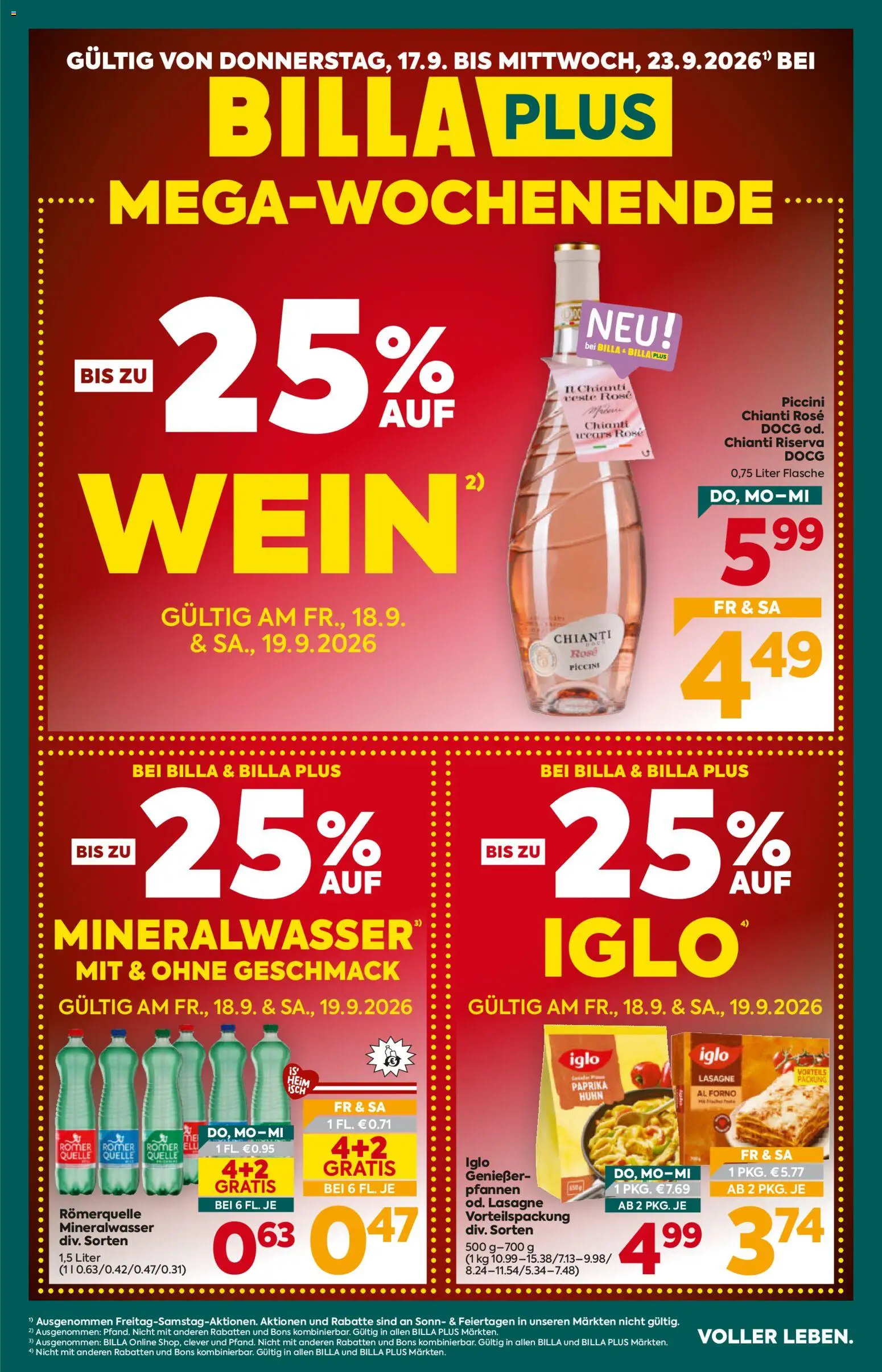 Billa Plus Flugblatt gültig ab 17.09.2026 | Seite: 1