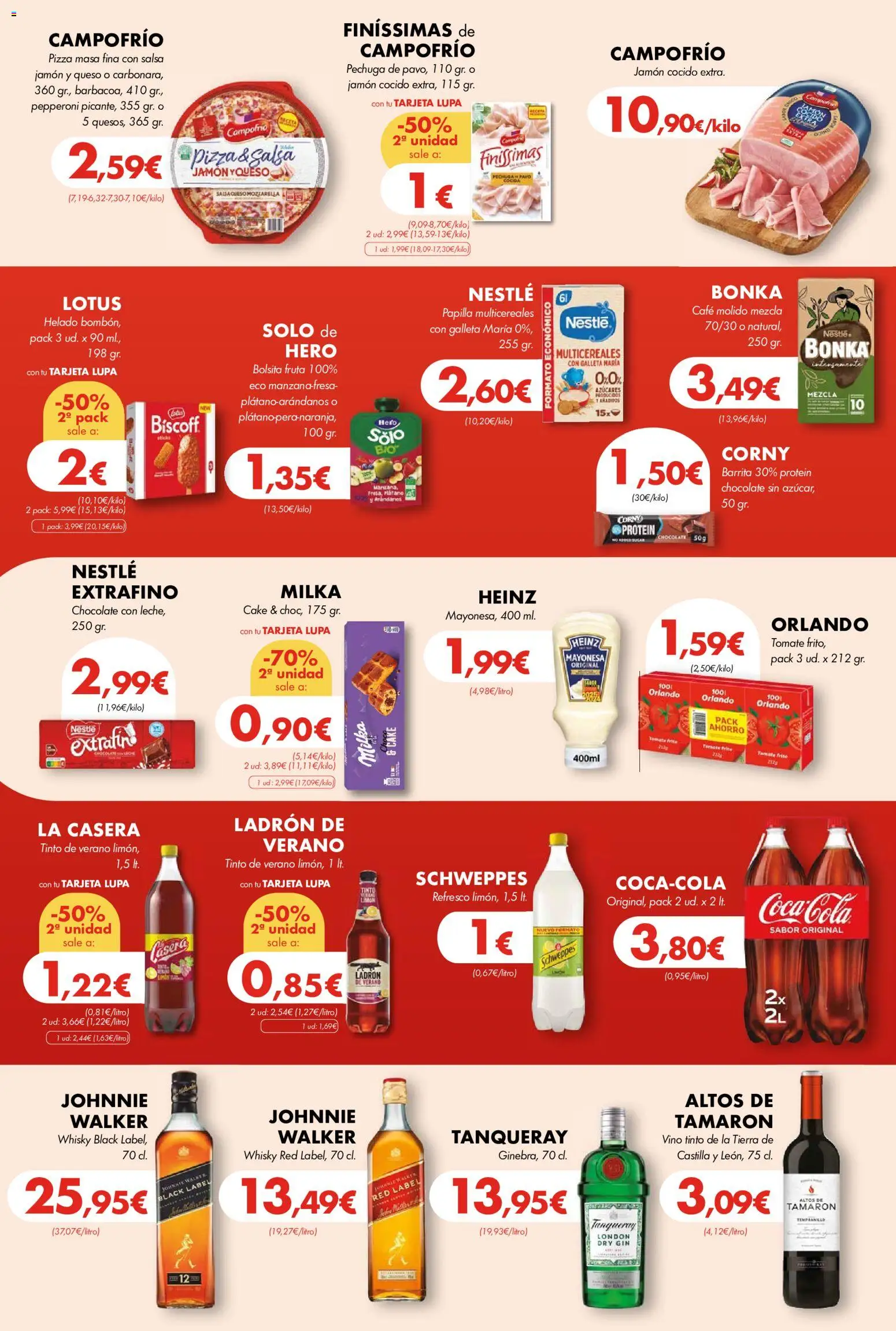 Lupa Supermercados folleto │ válido desde el 21.05.2026 | Página: 14 | Productos: Queso, Jamón cocido, Pizza, Οθόνη προβολής