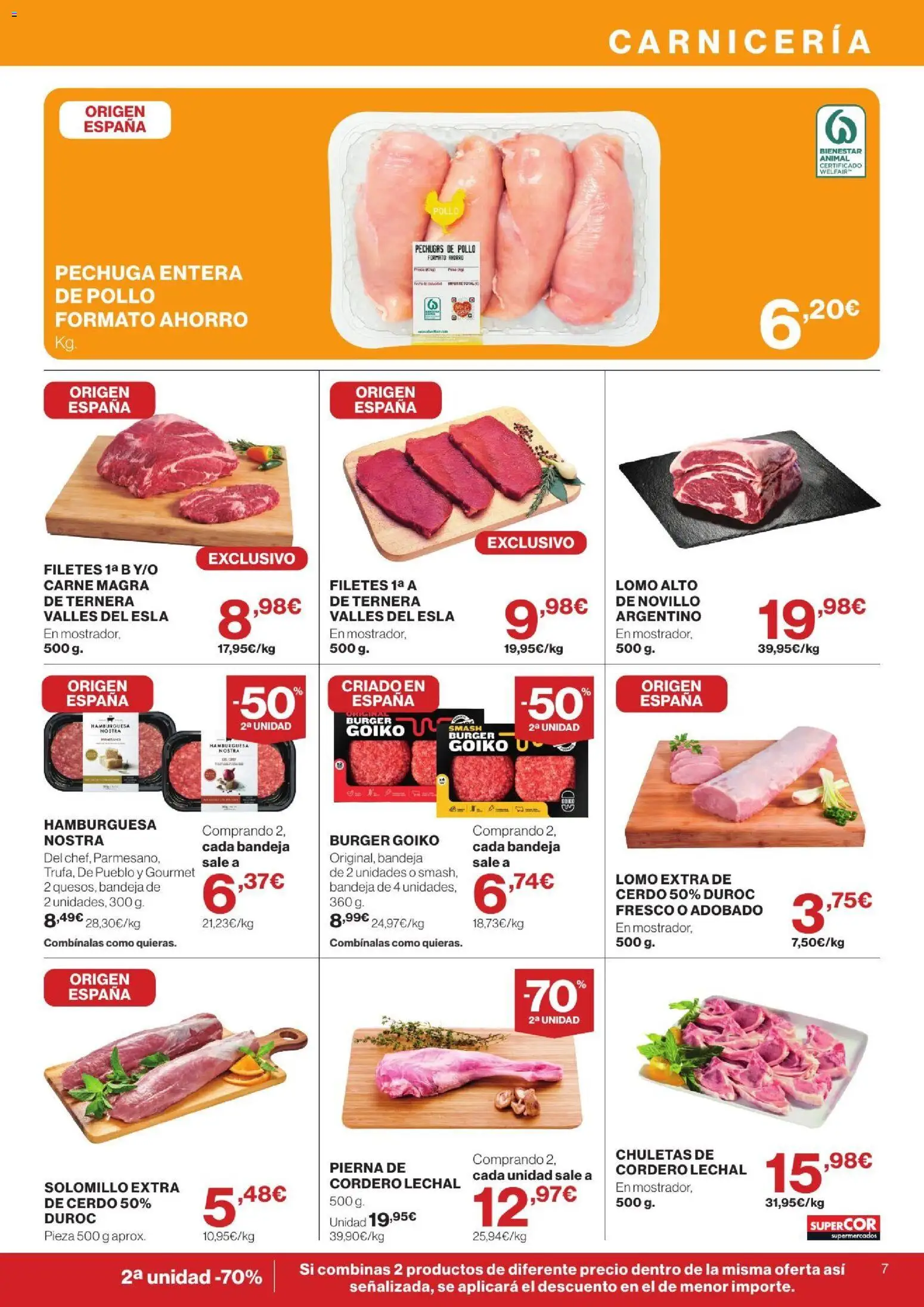 Supercor folleto │ válido desde el 24/09/2026 | Página: 7 | Productos: Pechugas de pollo, Cordero, Bandeja, Carne