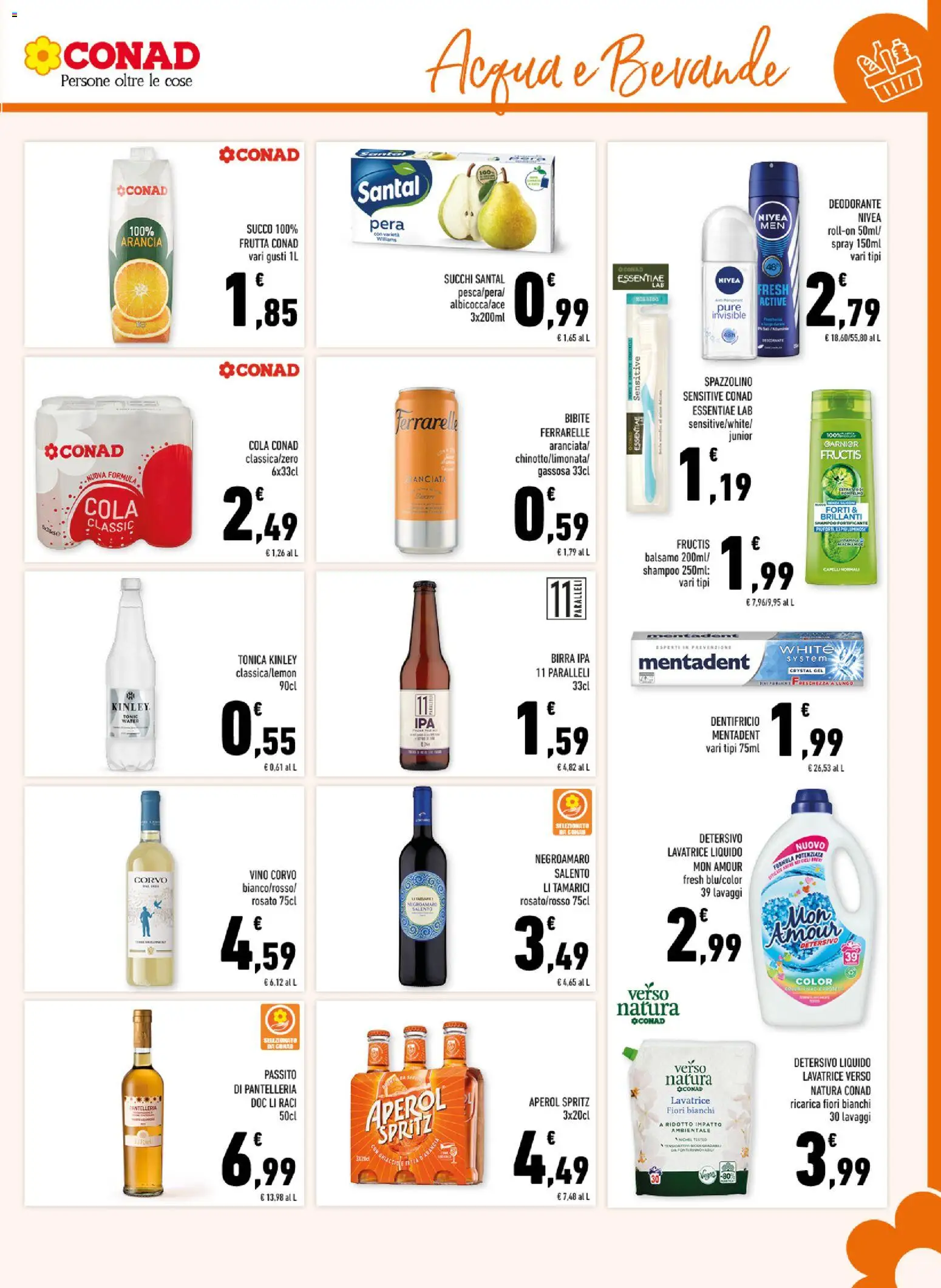 Volantino Conad del 01/07/2026 | Pagina: 13 | Prodotti: Birra, Spazzolino, Lavatrice, Pera