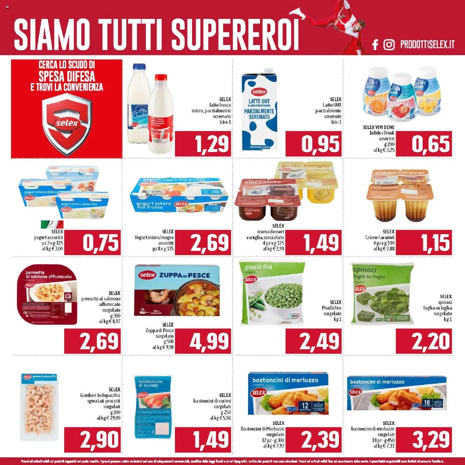 Volantino Famila del 01.02.2026 | Pagina: 3 | Prodotti: Salmone, Pesce, Latte, Spinaci