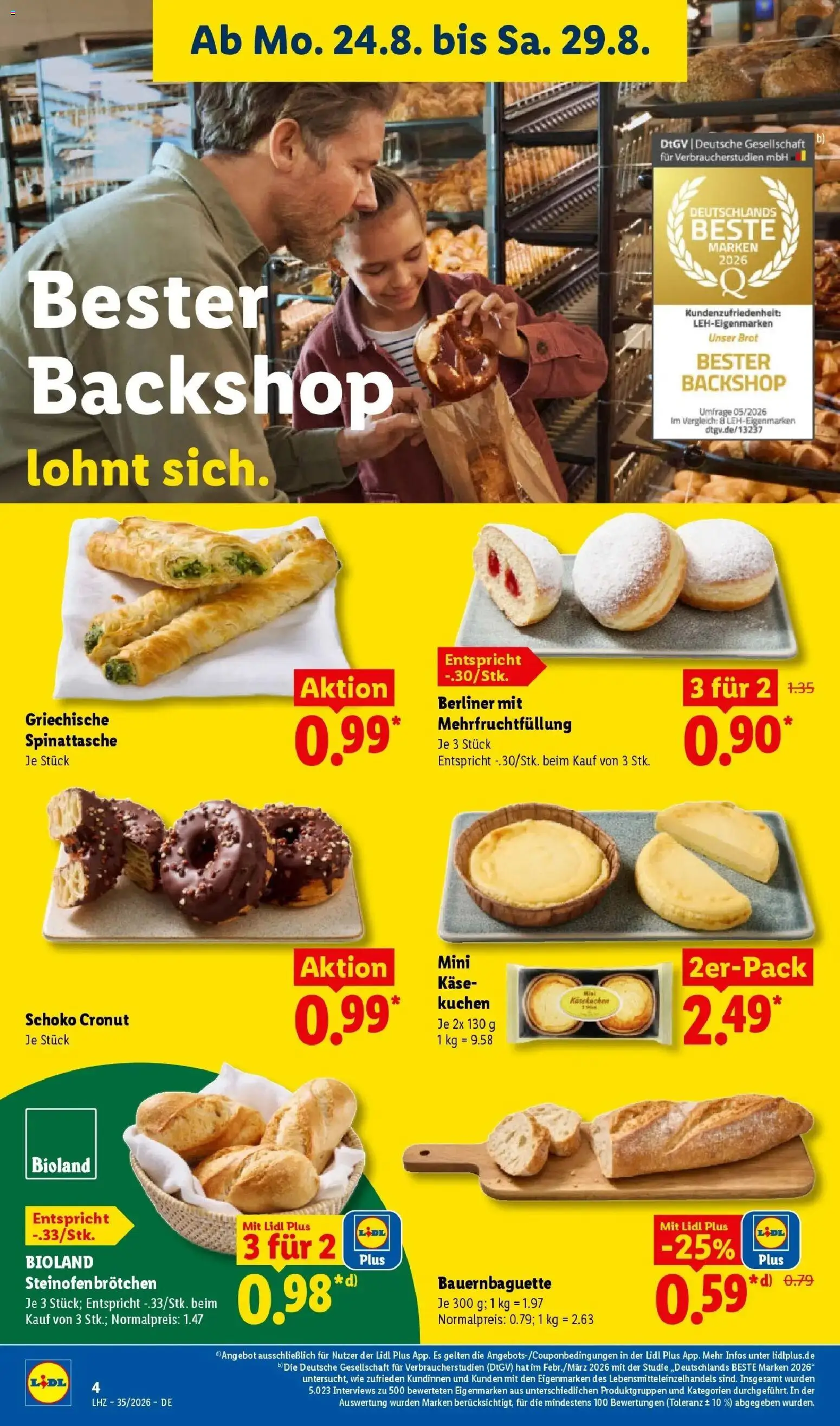 Lidl Prospekt Wahlstedt (ab 24.08.2026) zum Blättern » Angebote | Seite: 12 | Produkte: Berliner, Käse, Brot, Kuchen