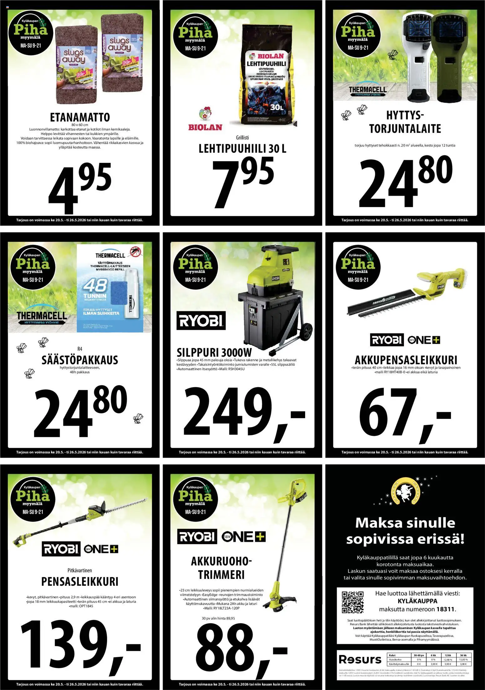 Tuuri tarjoukset – voimassa 20.05.2026 alkaen | Sivu: 28 | Tuotteet: Silppuri, Akku, Trimmeri, Laturi