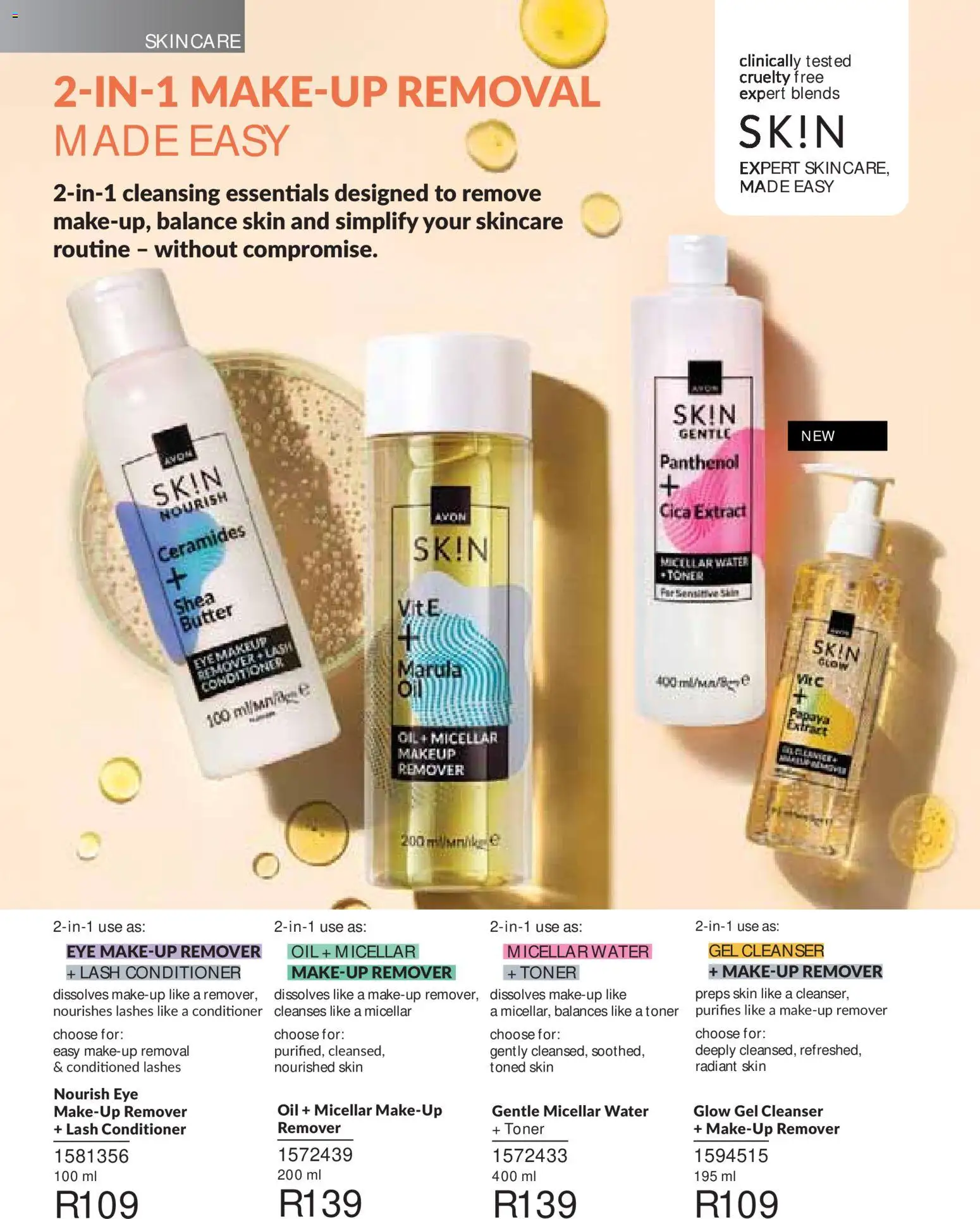 New Avon catalogue – valid from 01/10/2026 | Page: 102 | Products: Butter, Oil, Micellar water, Water